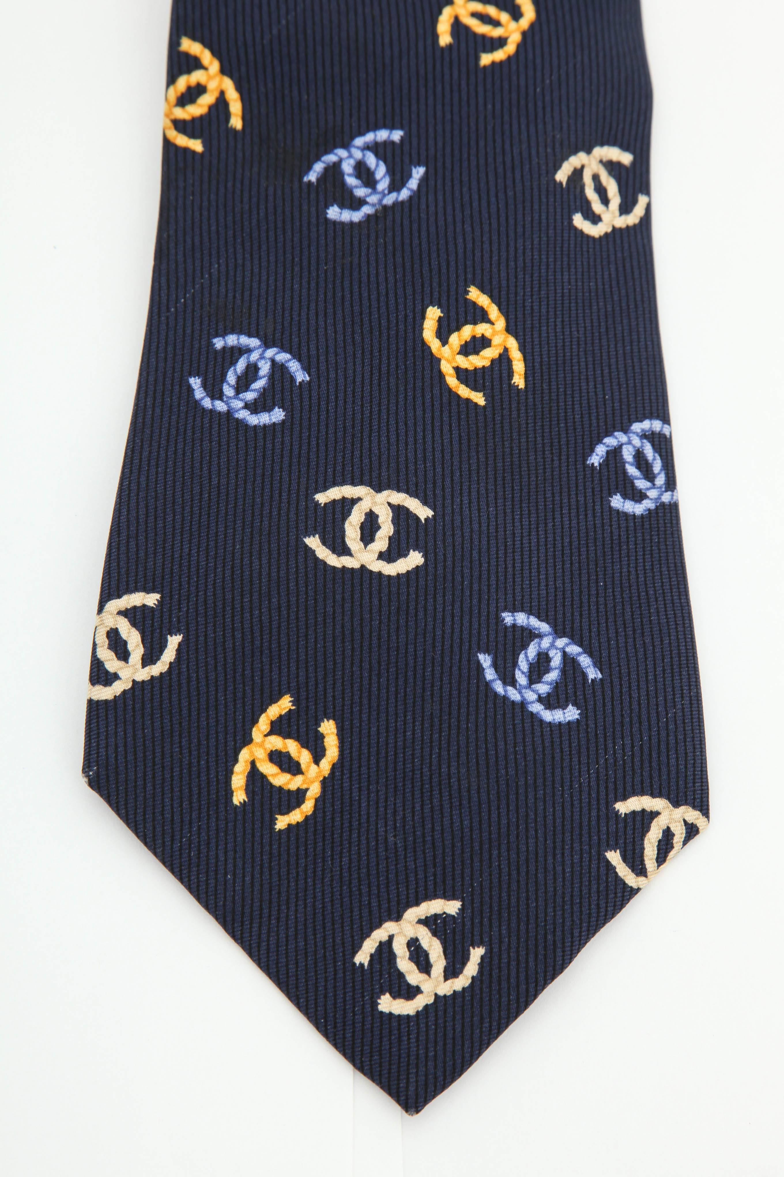 Very rare Chanel tie with iconic CC logos. 