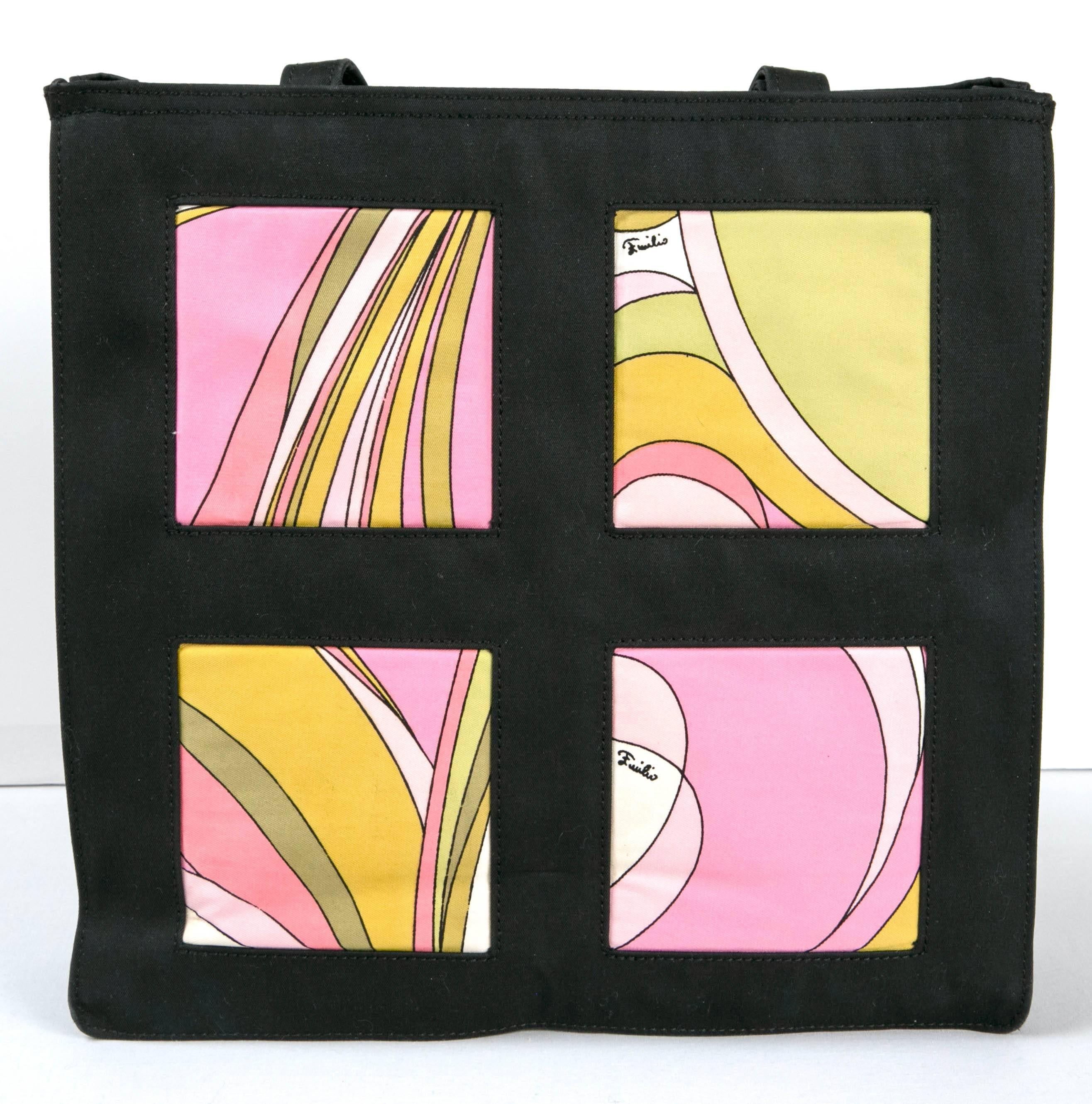 Black Unusual Pucci tote, purse or day bag by funky finders For Sale