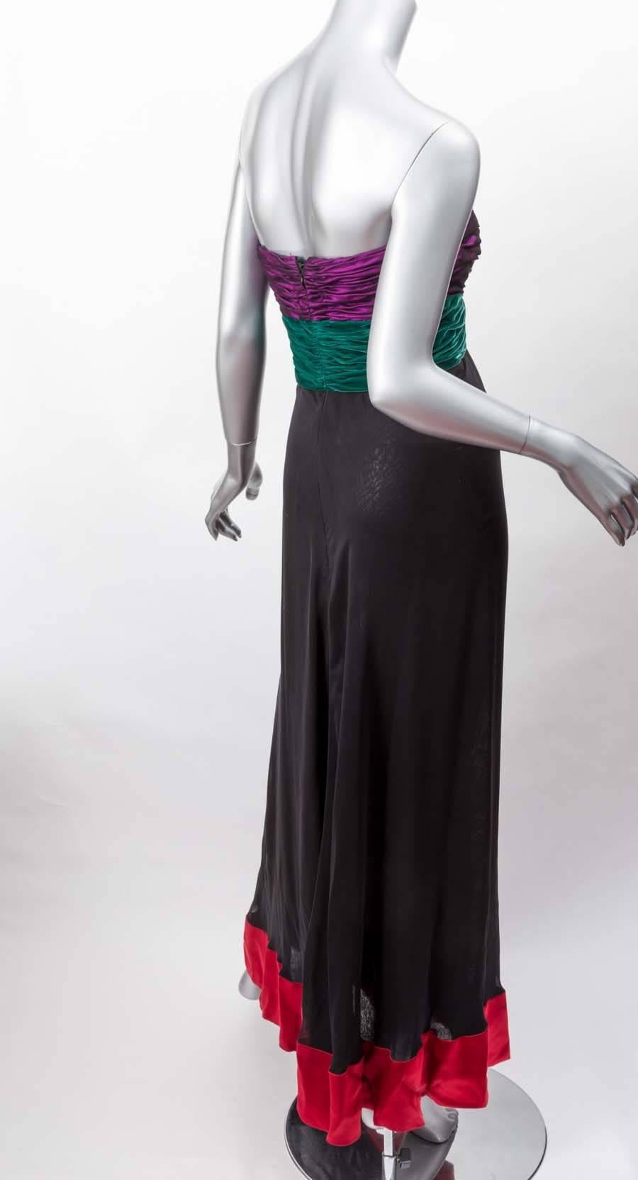 Vintage Oscar de la Renta Strapless Evening Gown 1