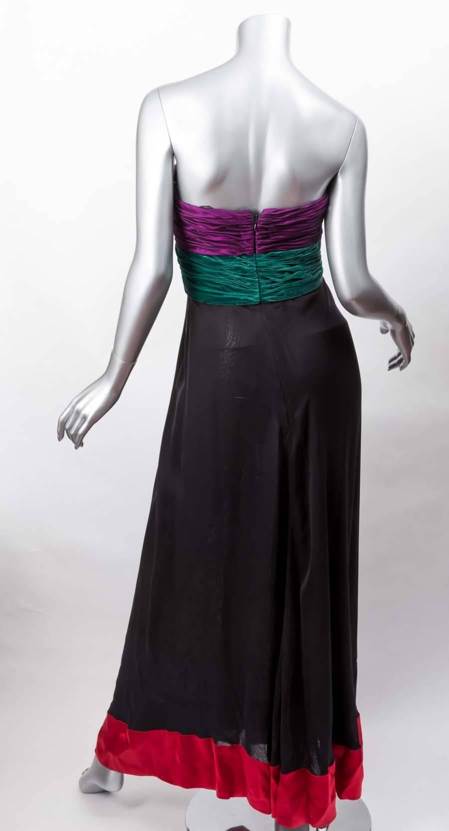 Vintage Oscar de la Renta Strapless Evening Gown 2