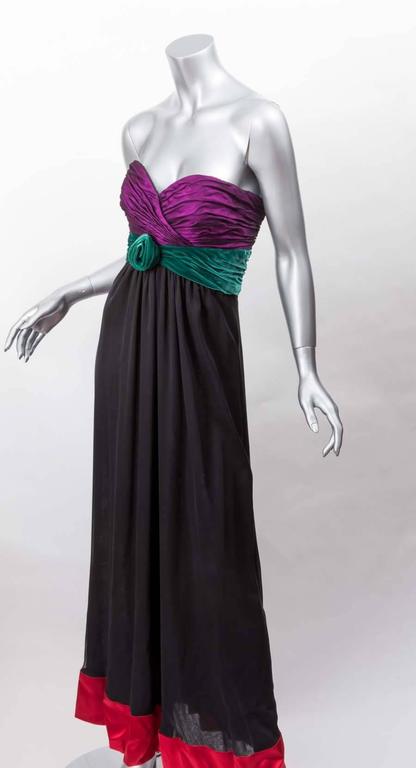 Vintage Oscar de la Renta Strapless Evening Gown at 1stDibs