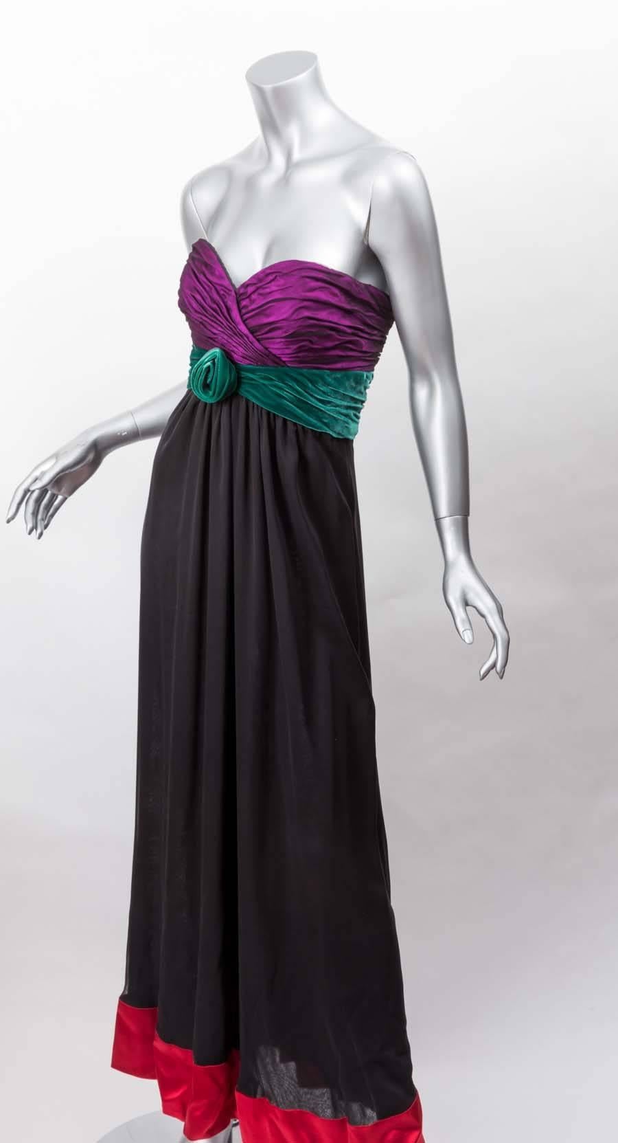 Vintage Oscar de la Renta Strapless Evening Gown 3