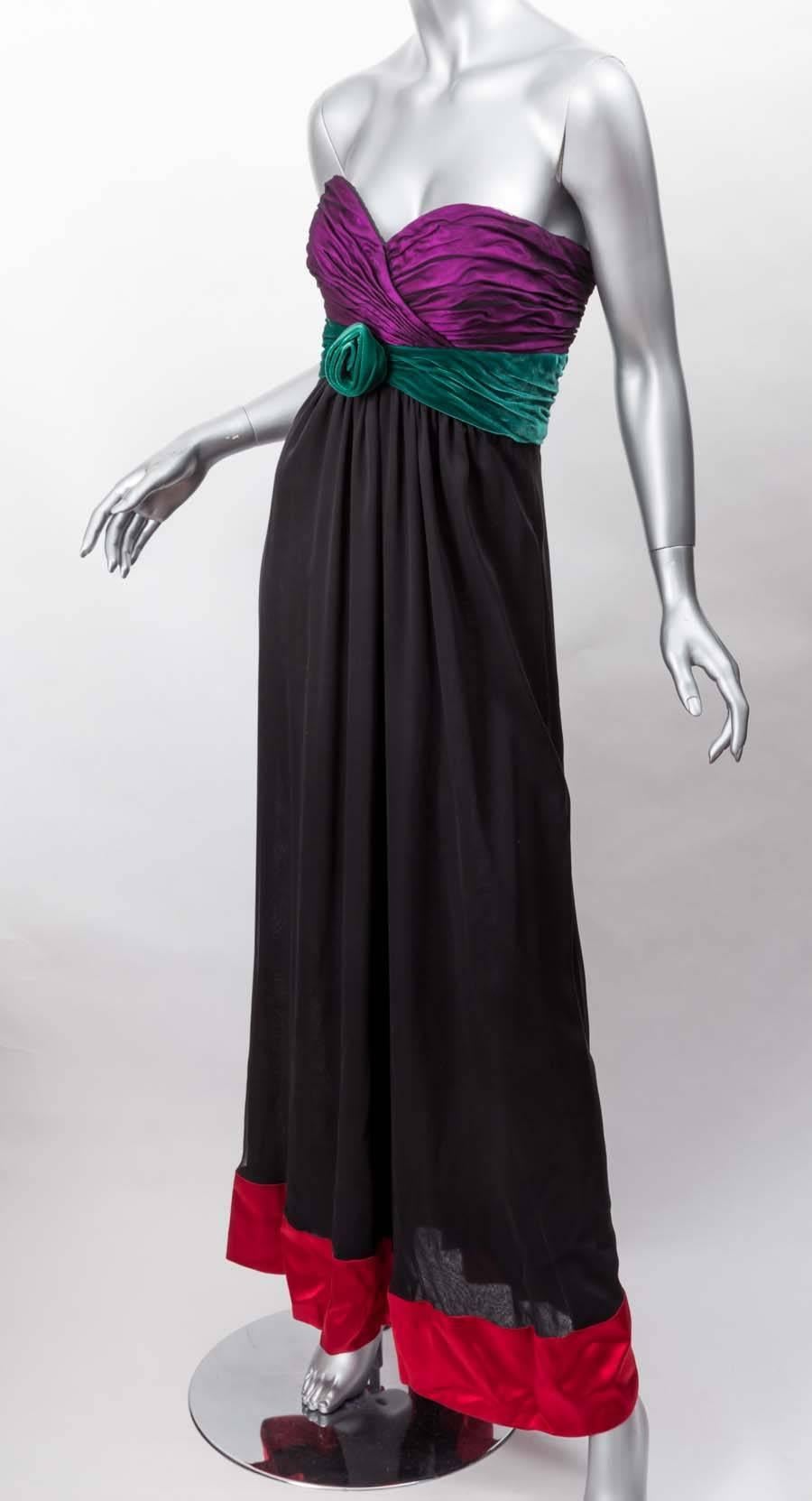 Vintage Oscar de la Renta Strapless Evening Gown 4