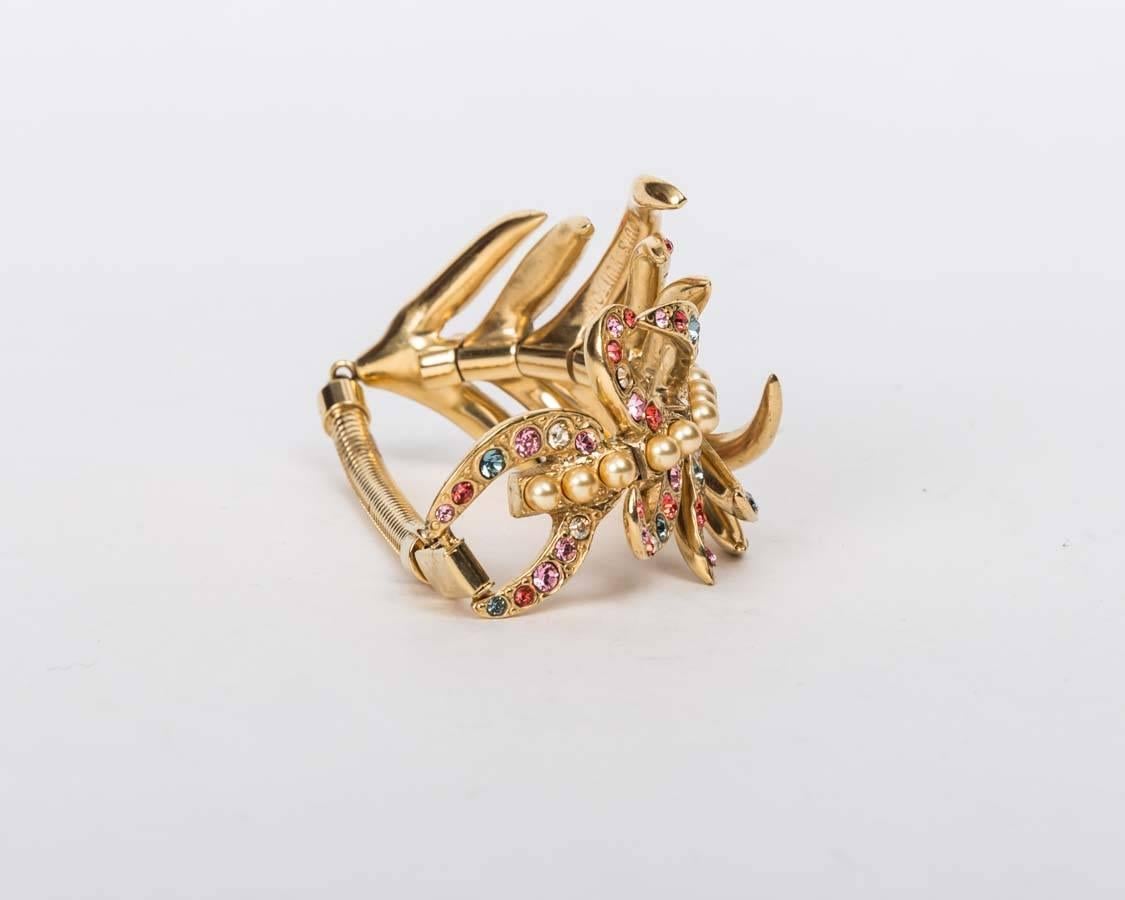 Louis Vuitton Crystal Leaf Bracelet In Good Condition In Westhampton Beach, NY