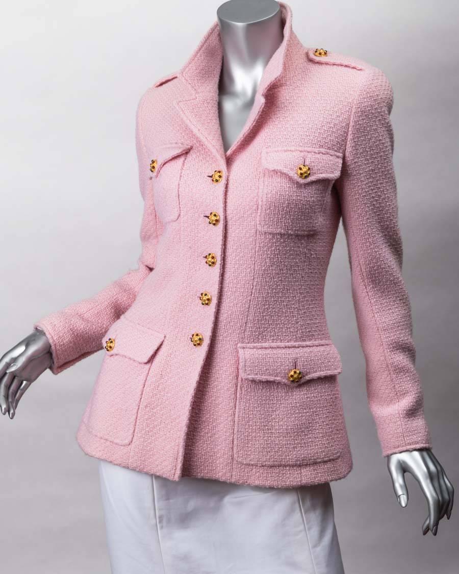 Chanel Pink  Wool and Alpaca Jacket with 