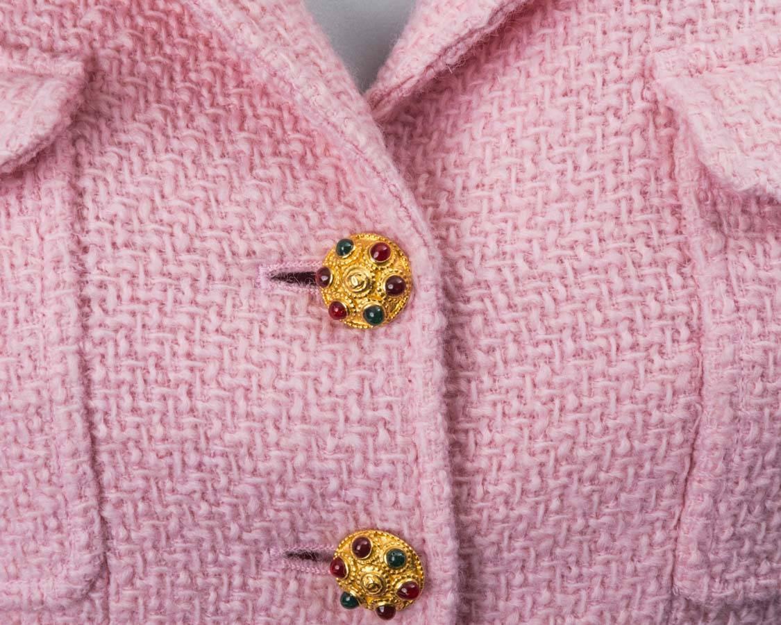 Women's Chanel Pink  Wool Jacket with 