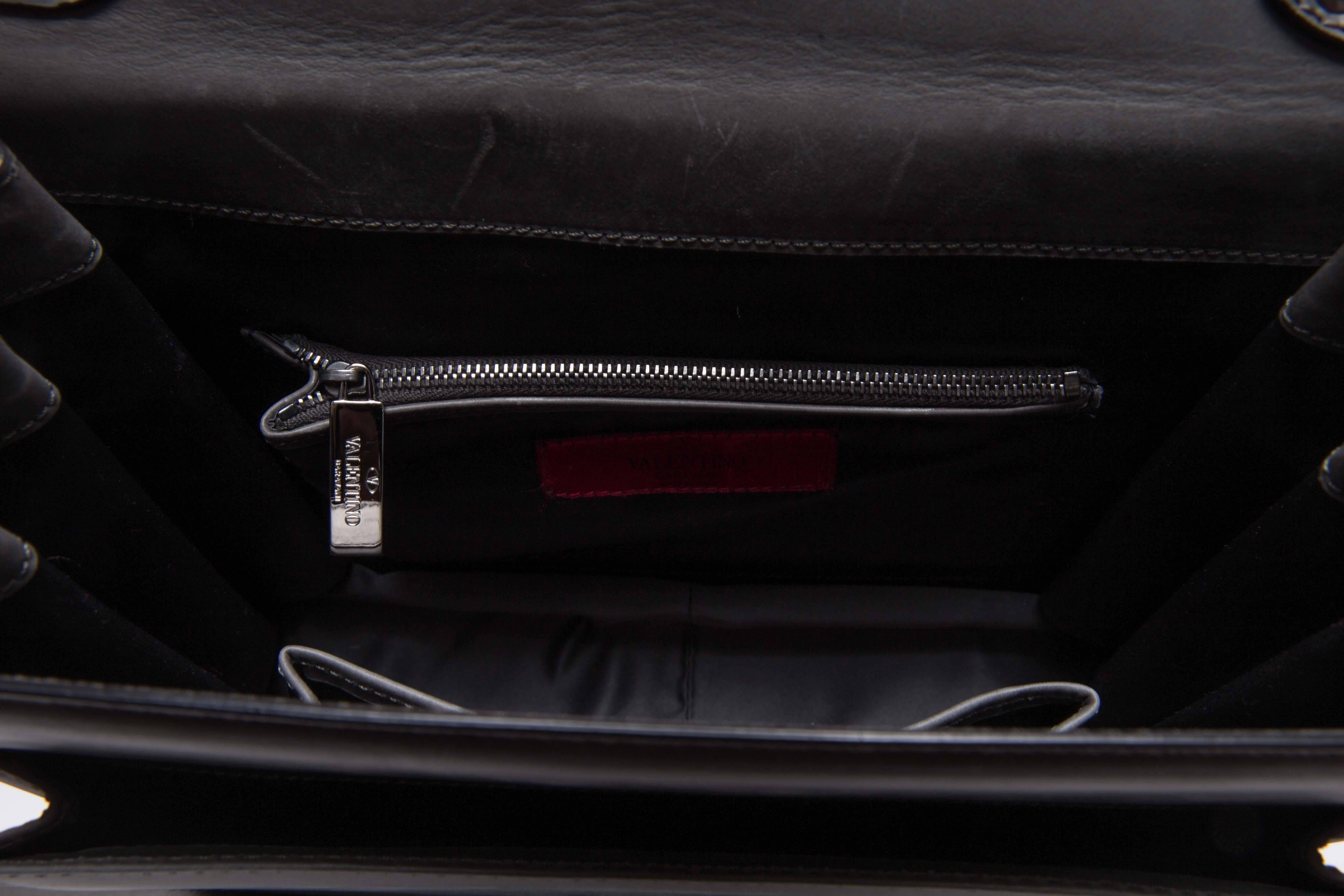 Valentino Grey Leather Bag with Top Handle and Detachable Shoulder Strap 2