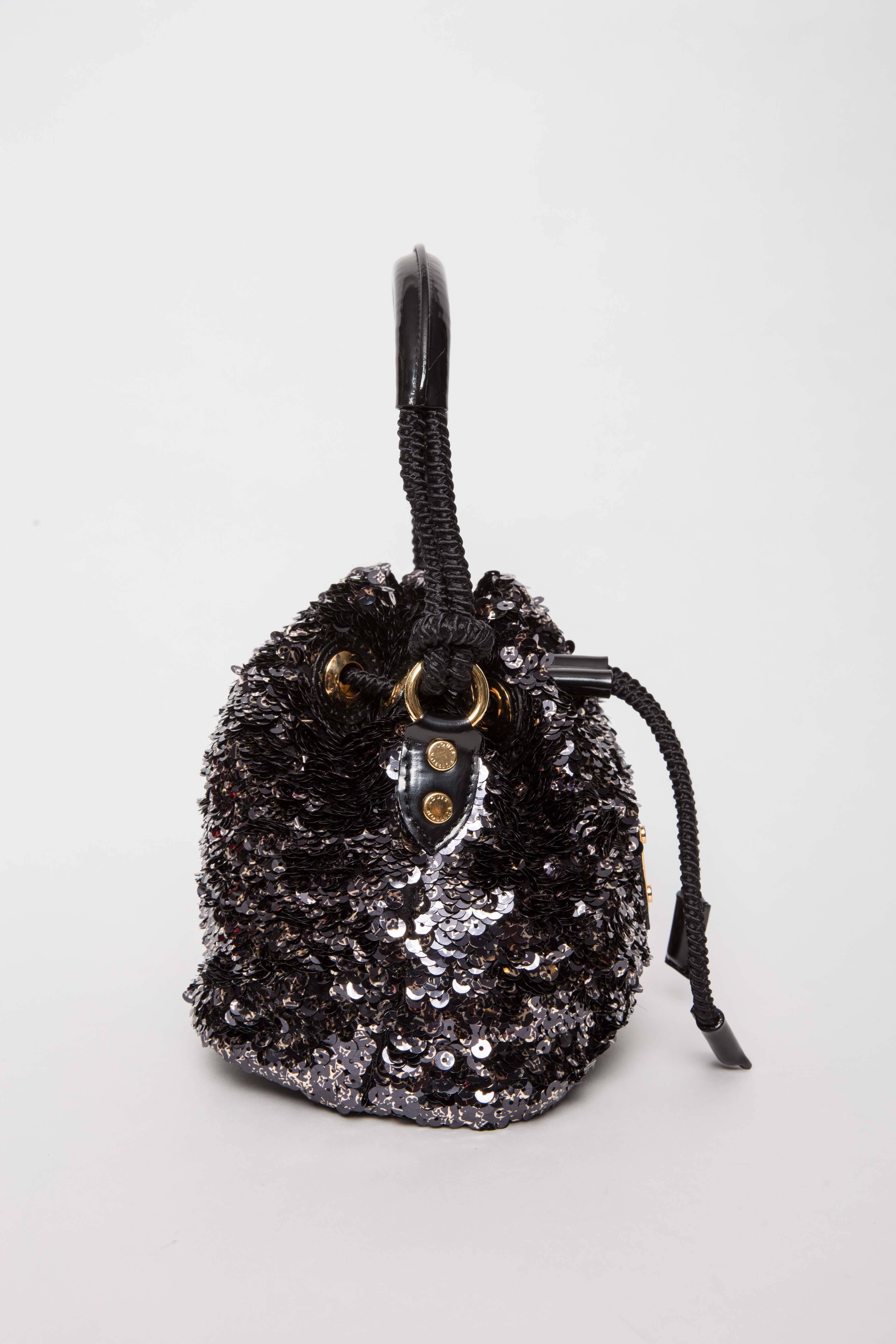 Louis Vuitton Limited Edition Black Mini Noe Rococo Bag In Excellent Condition In Westhampton Beach, NY