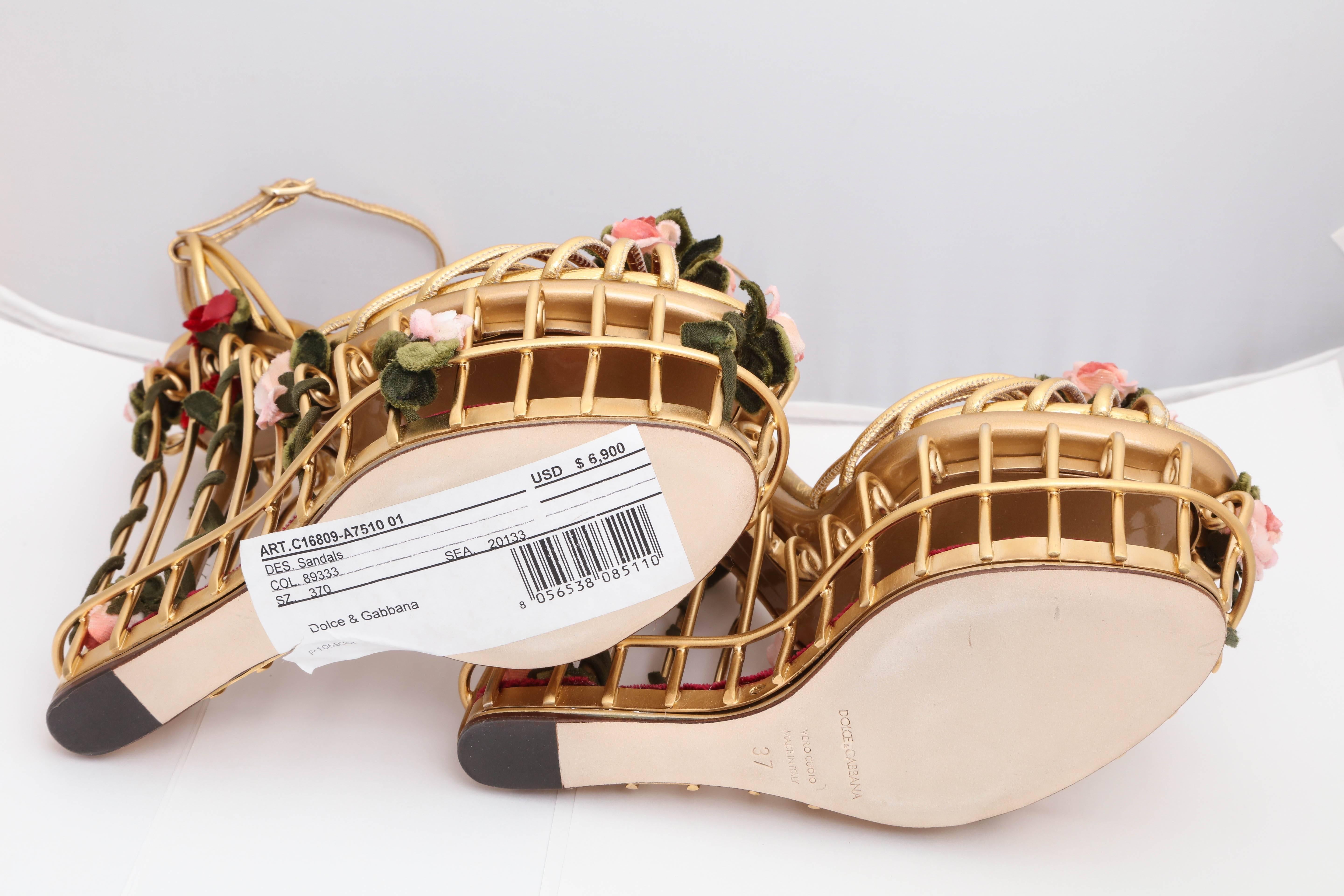 Beige Very rare Dolce & Gabbana Runway Cage Heel Shoes Piece of Art!