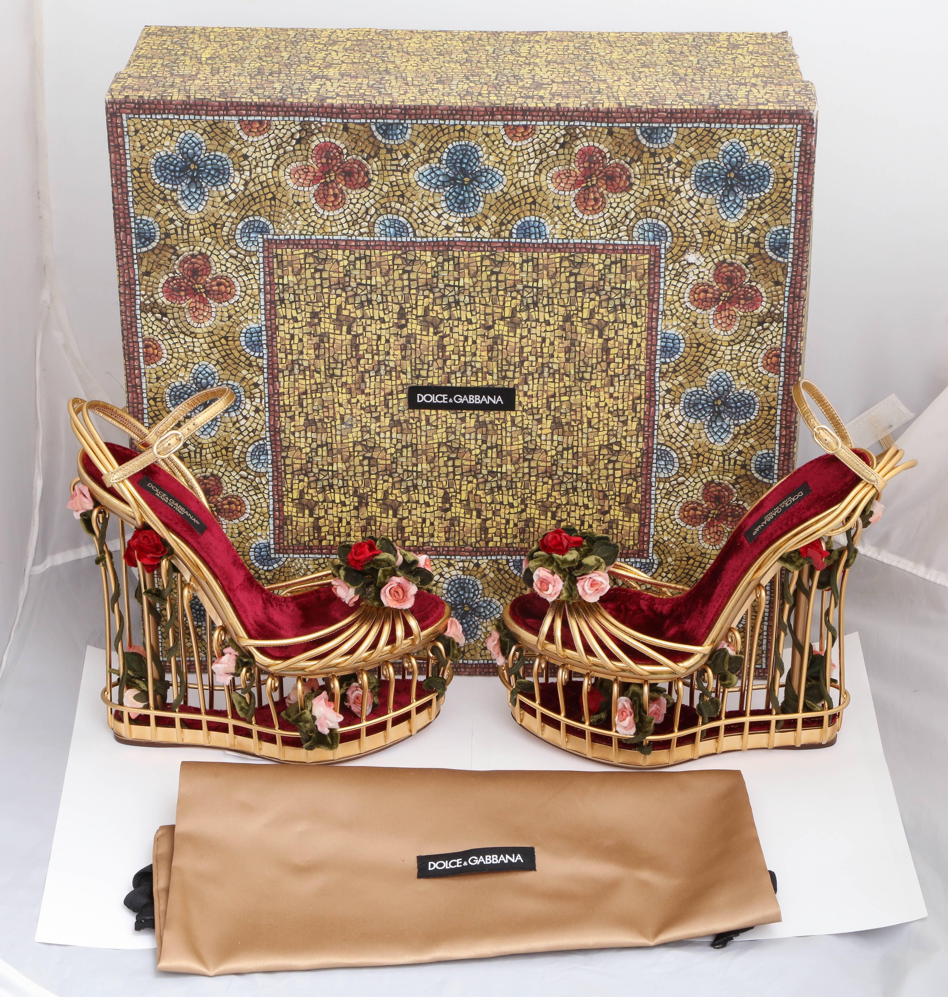 Women's Very rare Dolce & Gabbana Runway Cage Heel Shoes Piece of Art!