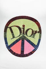 Christian Dior by John Galliano Peace Tank Top T-shirt with Rhinestones