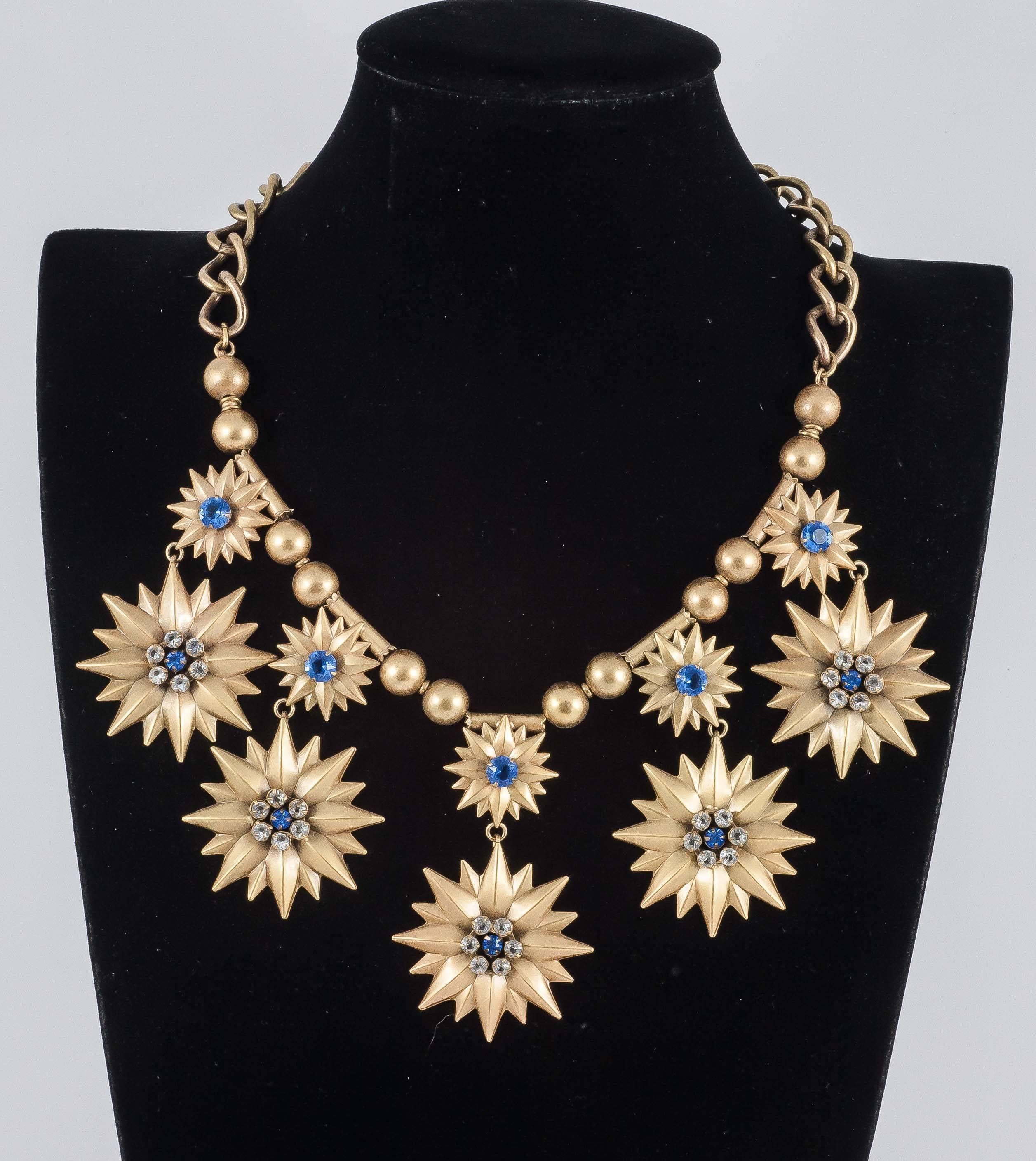 Iconic Joseff of Hollywood star necklace the height of Hollywood glamour it sits on the collar bones and would look brilliant with any low cut dress or top. The Austrian crystals that Joseff used were the best quality so they are bright and sparkly