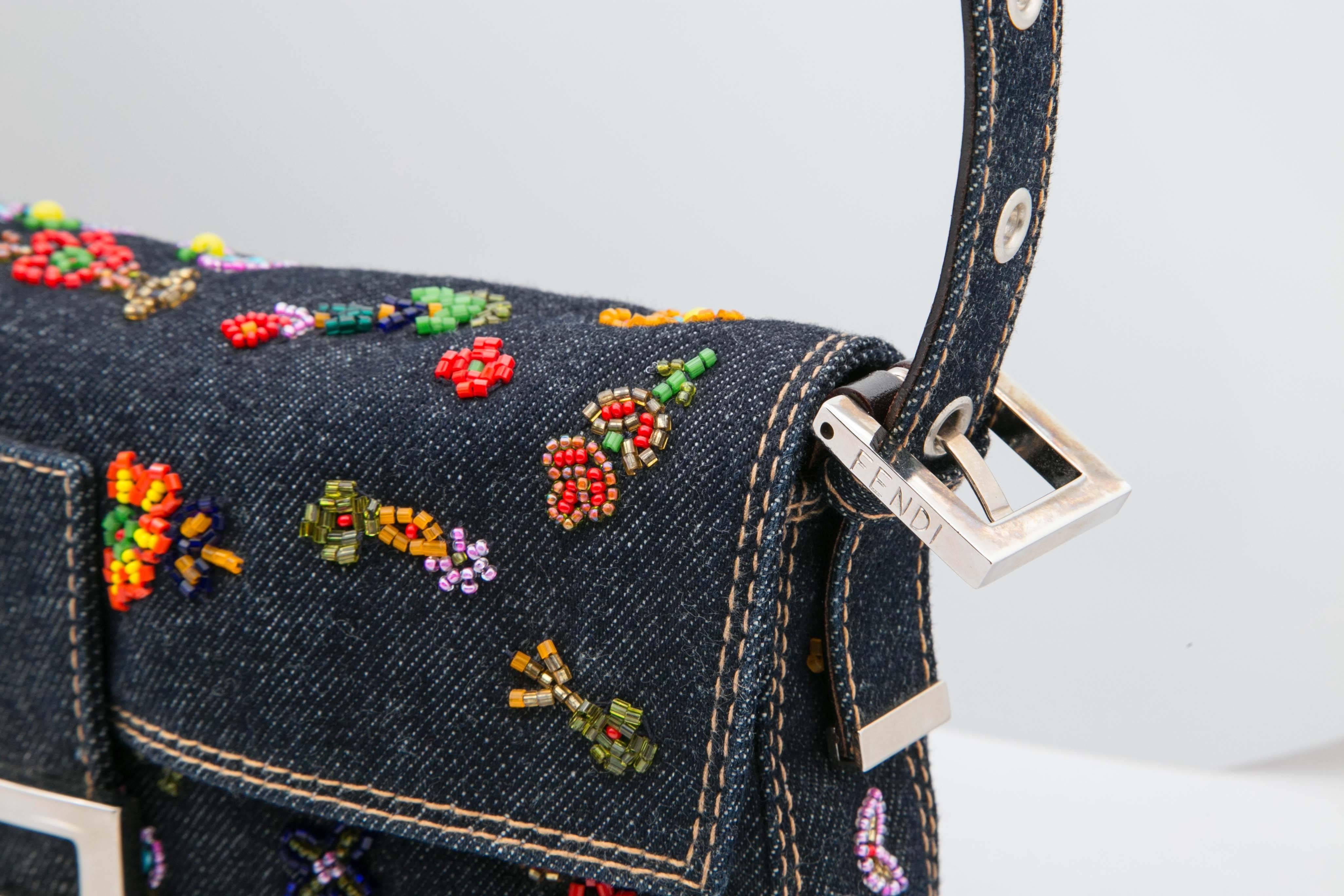 fendi baguette denim