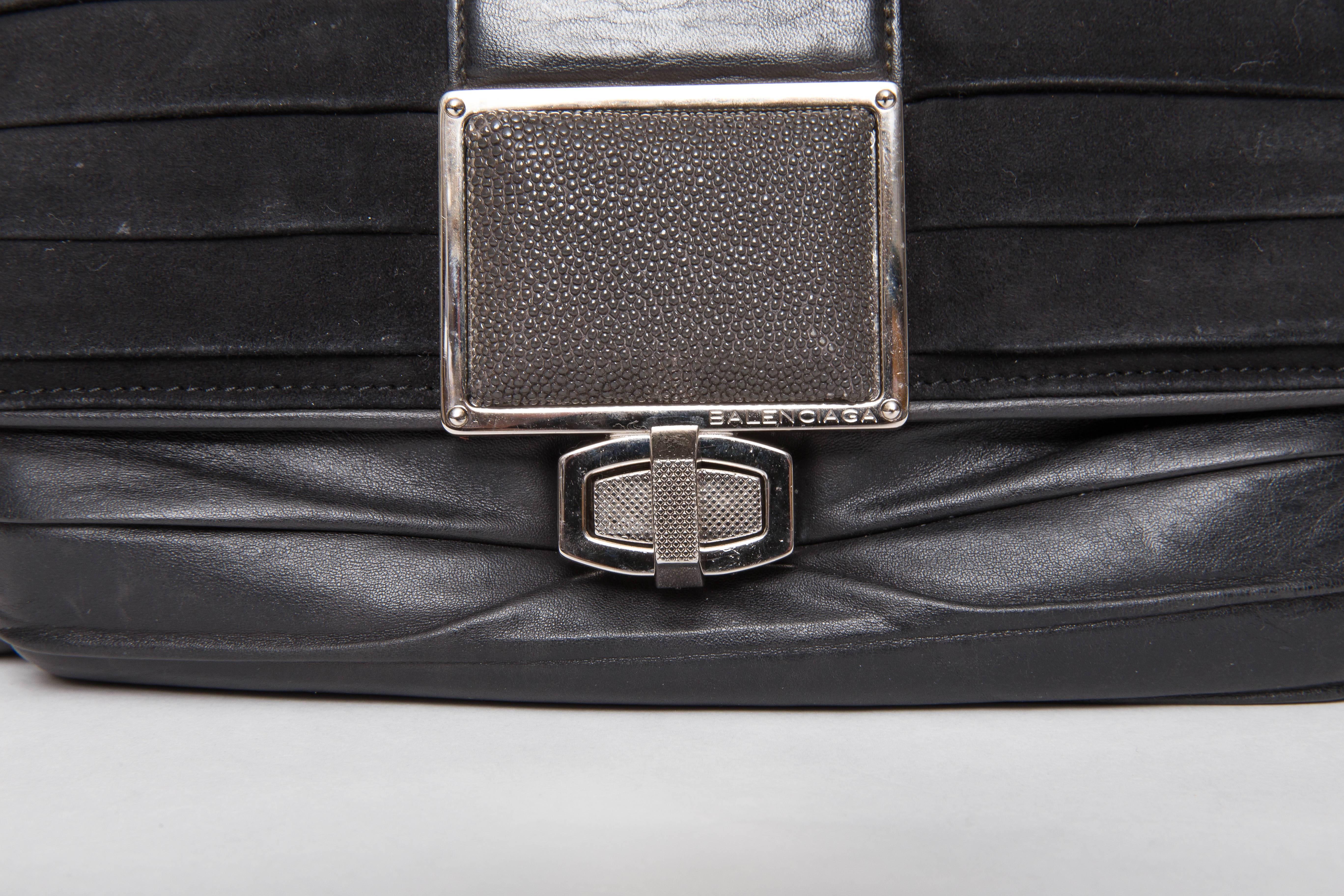 Balenciaga Cherche Midi Crinkle Bag in Black For Sale 1