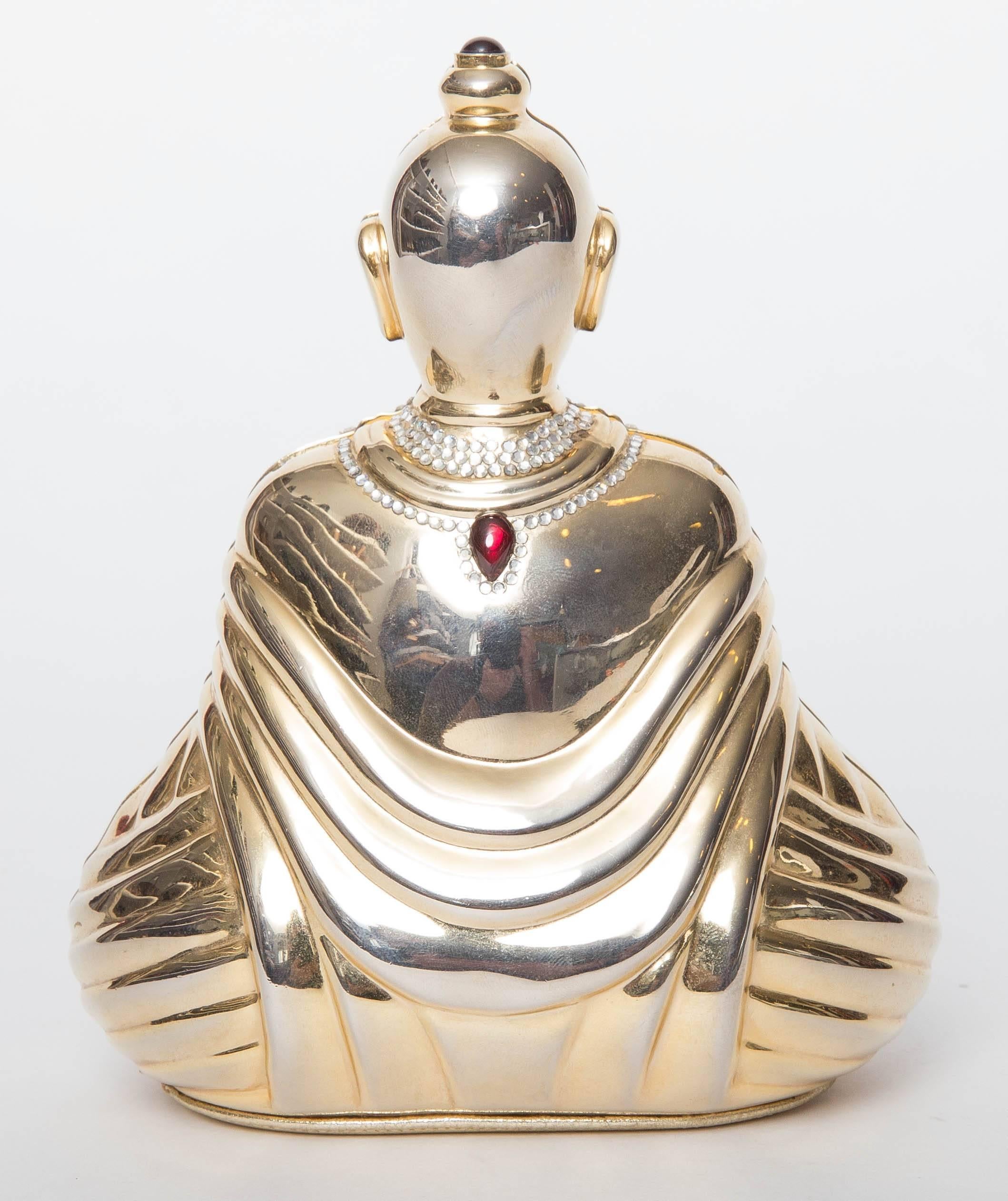 Judith Leiber Gold Tone Buddha bag with Crystal Embellishments 3