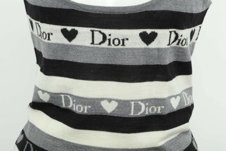 Christian Dior Knit Tank Top Camisole with Heart Motifs at 1stDibs