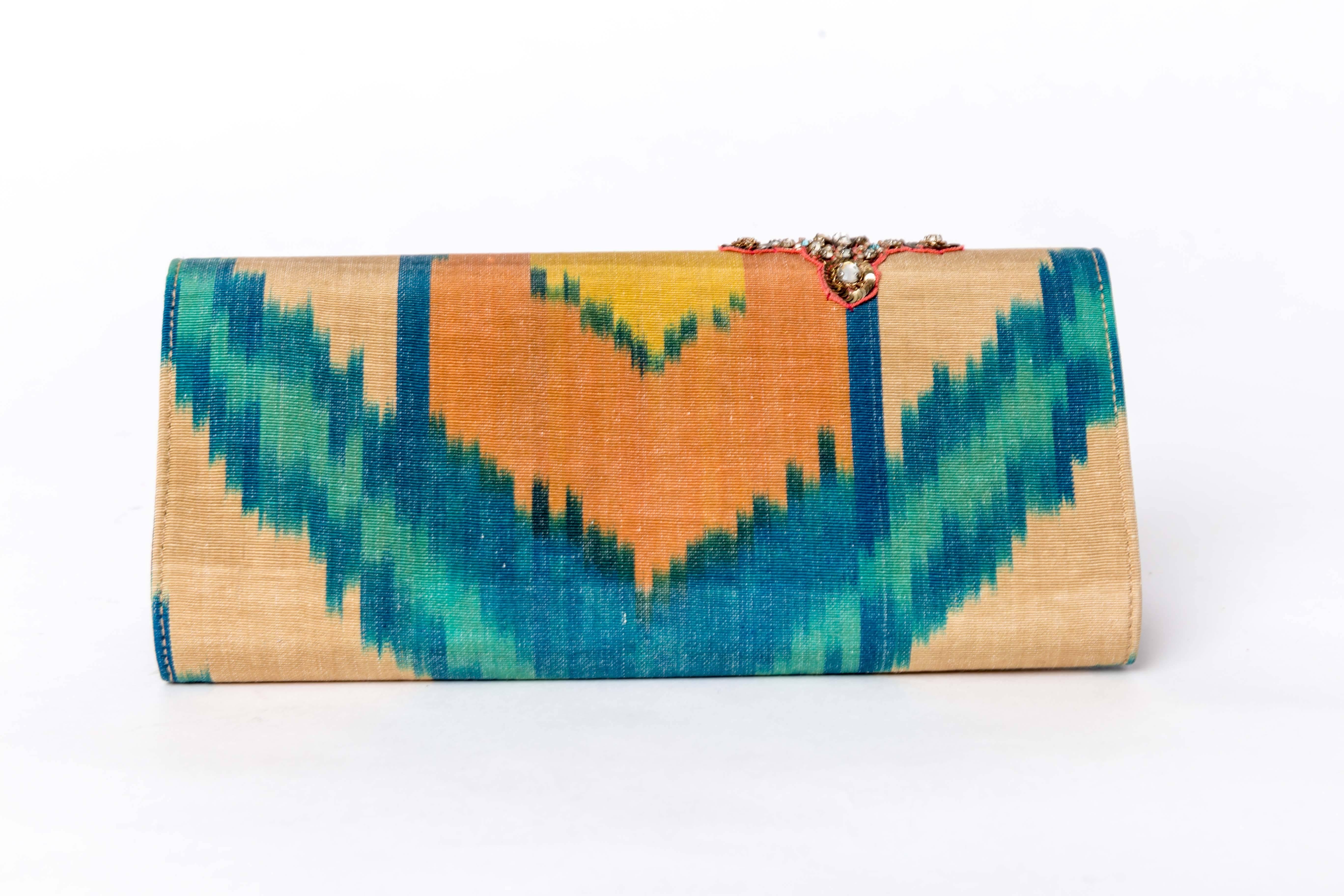 Women's Oscar de la Renta Abstract Print Embellished Convertible Clutch