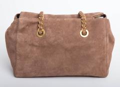 Prada Vintage Wildleder-Umhängetasche mit doppelter Kette und Henkel