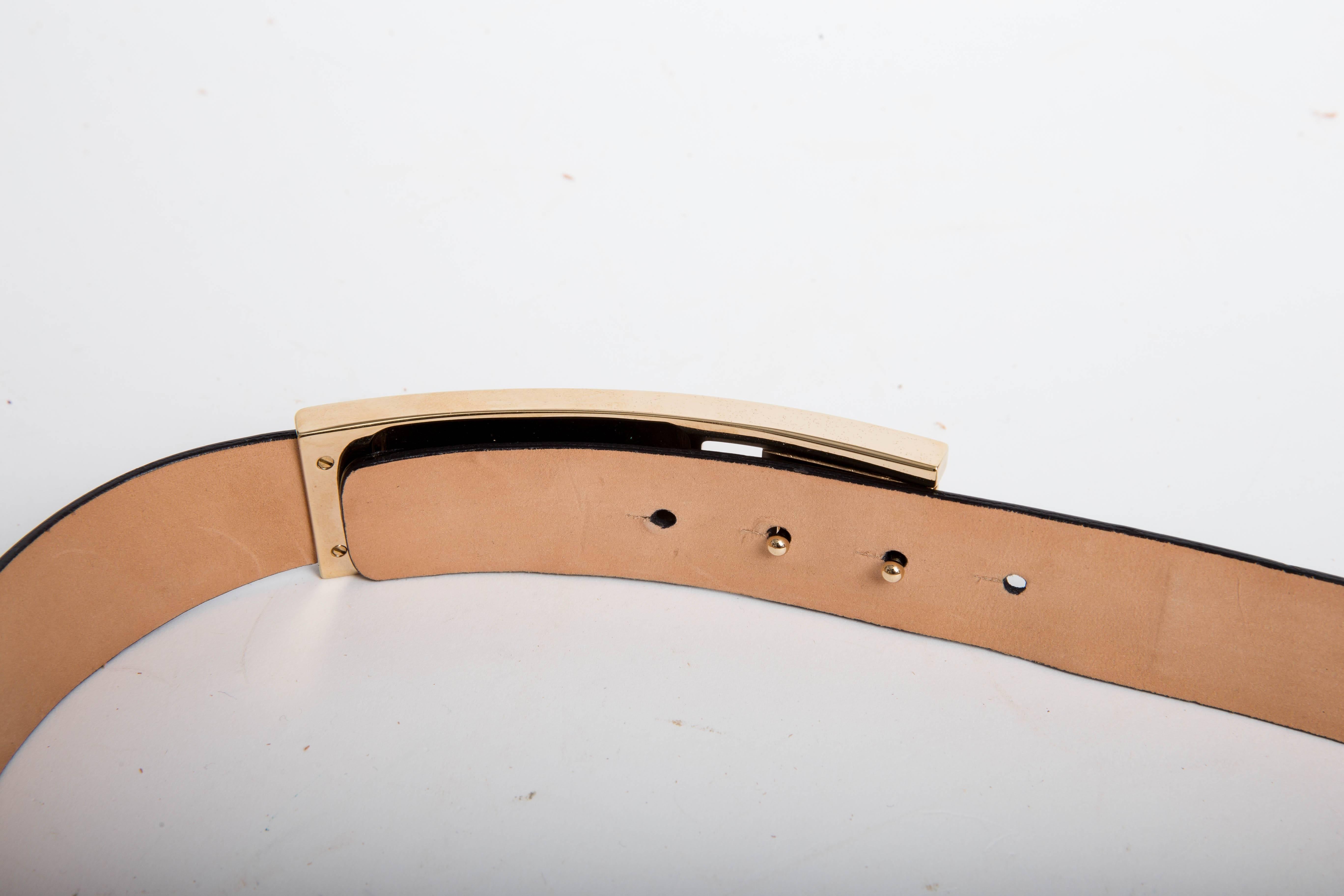 Gucci Belt with Gold Hardware - 33.5 Inches  In New Condition In Westhampton Beach, NY