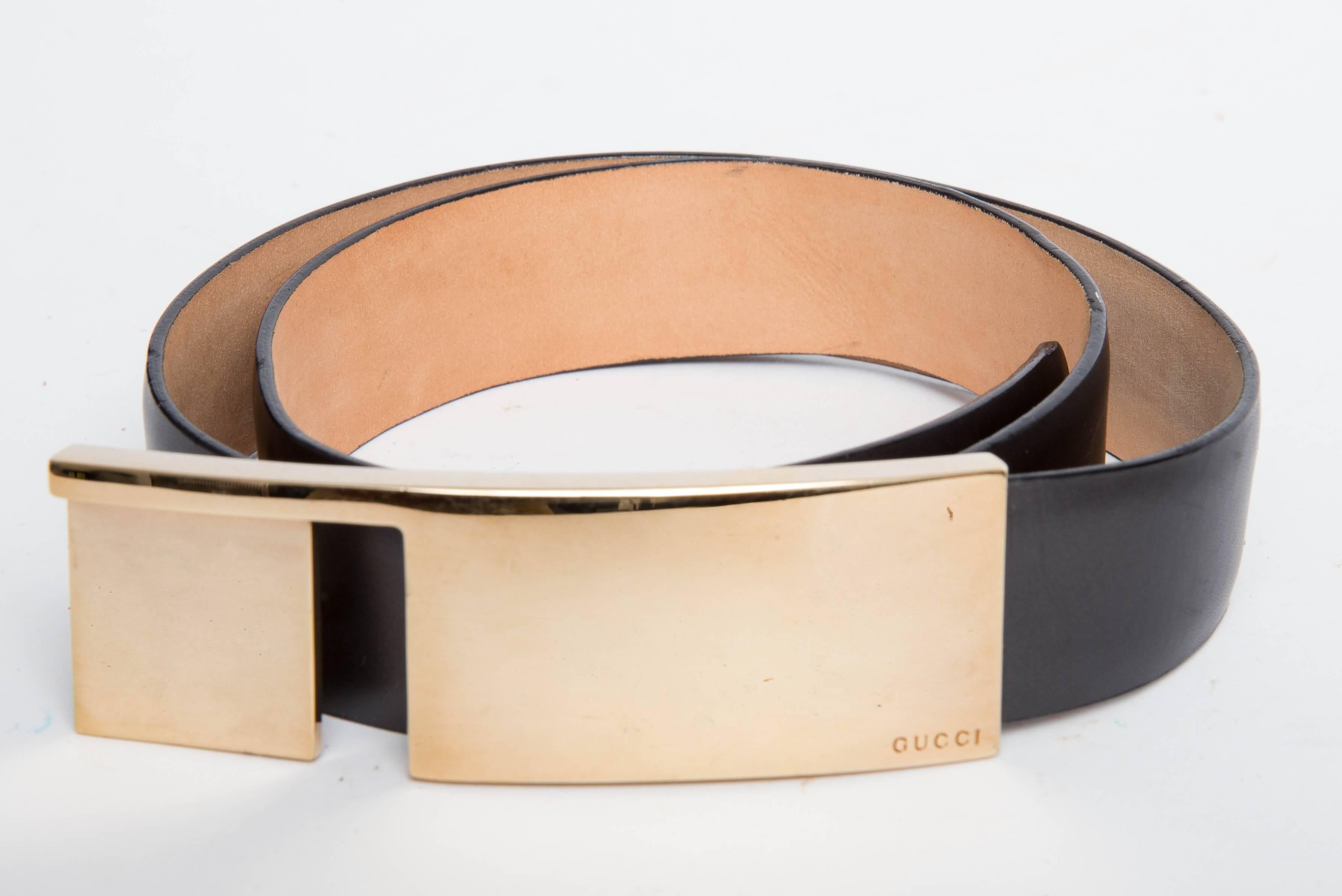 Women's or Men's Gucci Belt with Gold Hardware - 33.5 Inches 
