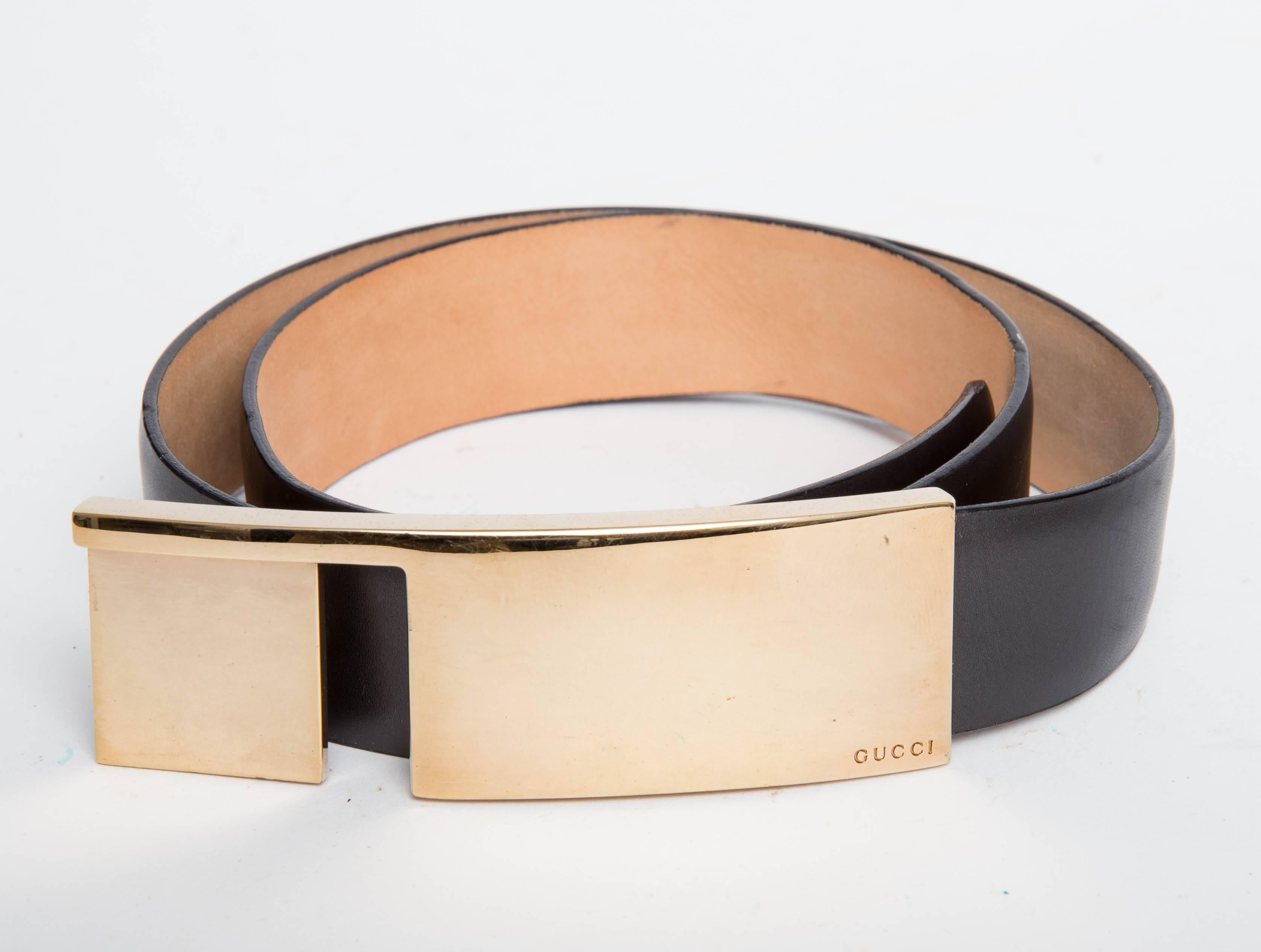 Gucci Belt with Gold Hardware - 33.5 Inches  1