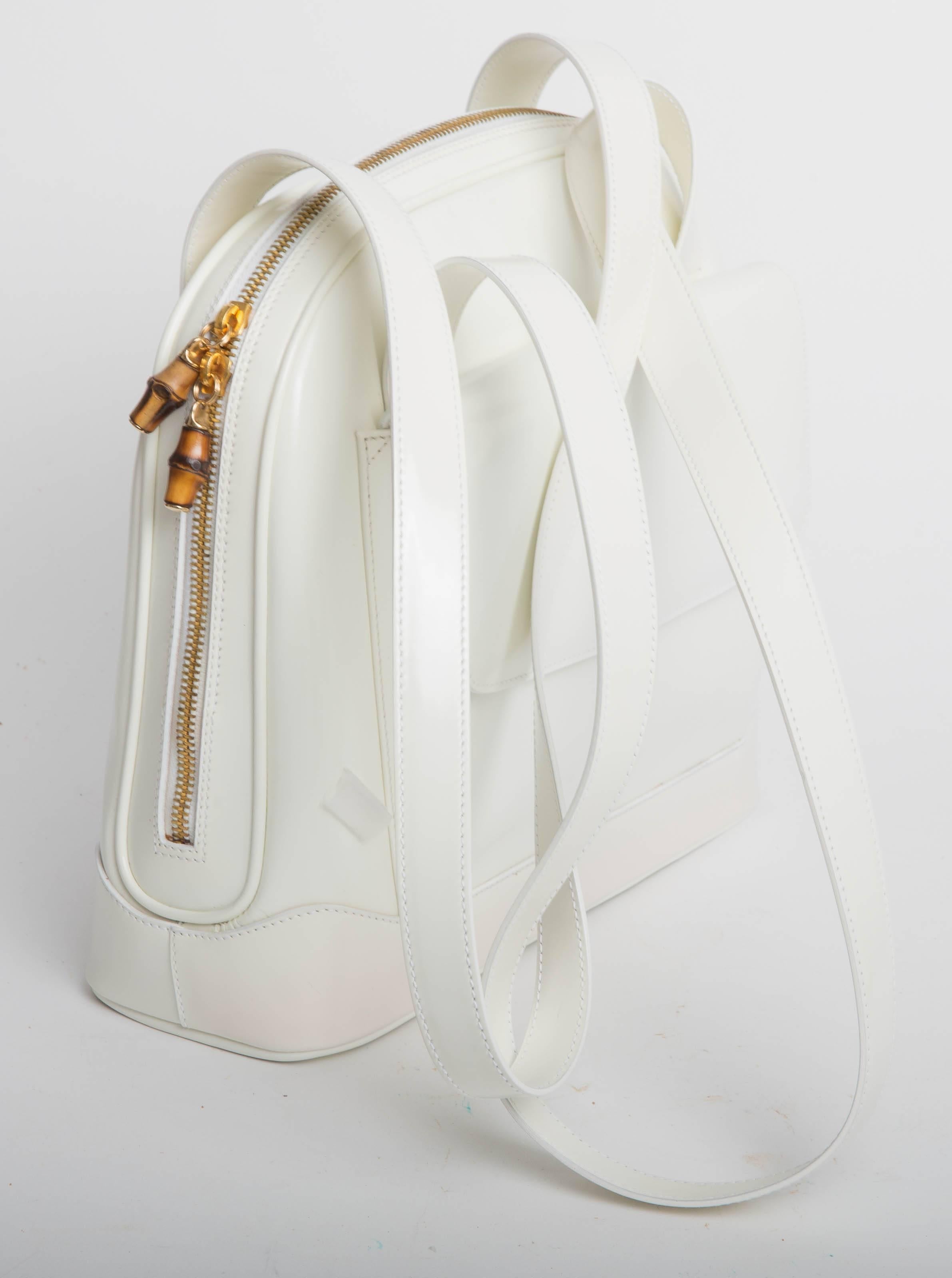 white patent leather bag