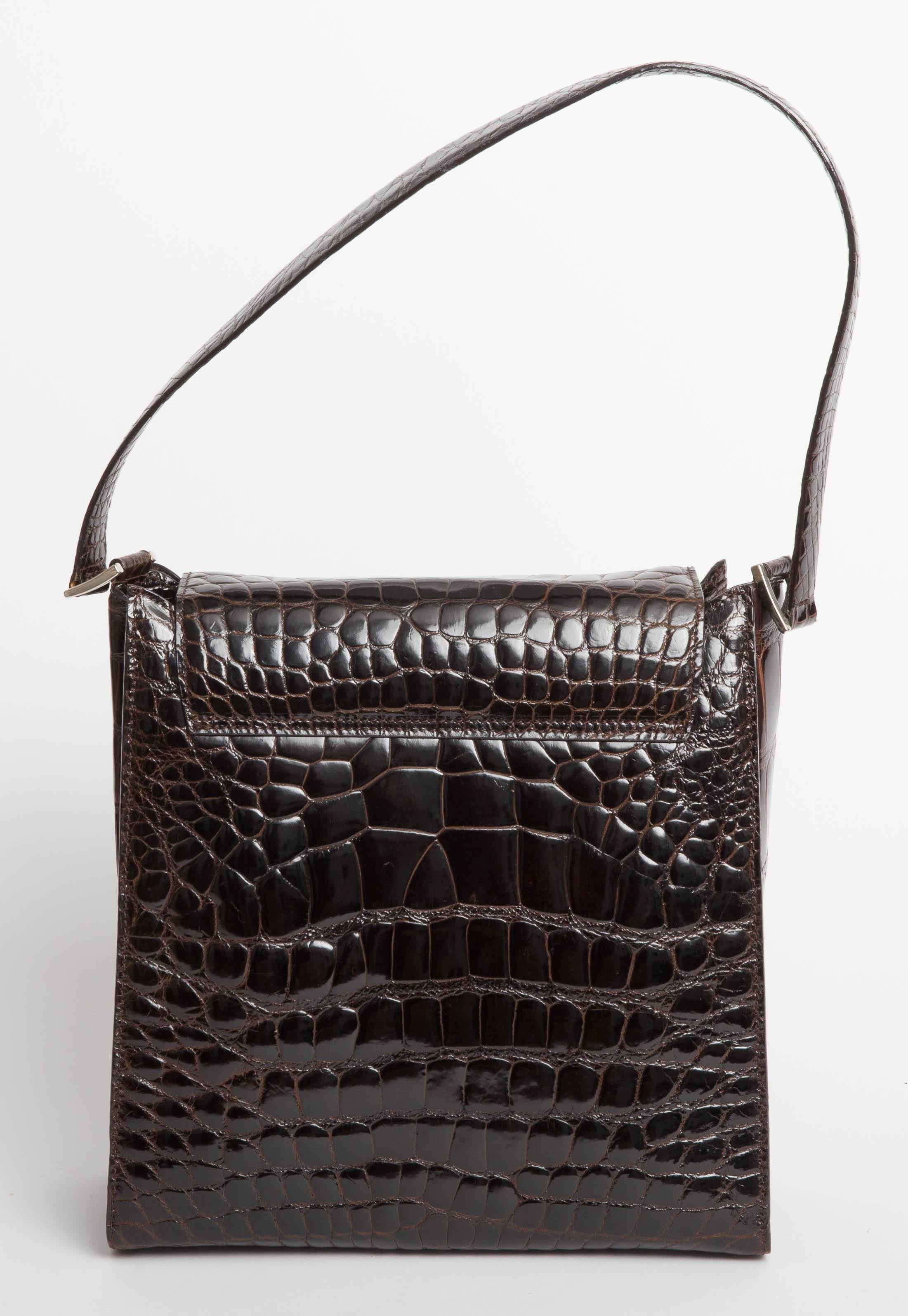 Tardini Alligator Shoulder Bag In New Condition In Westhampton Beach, NY