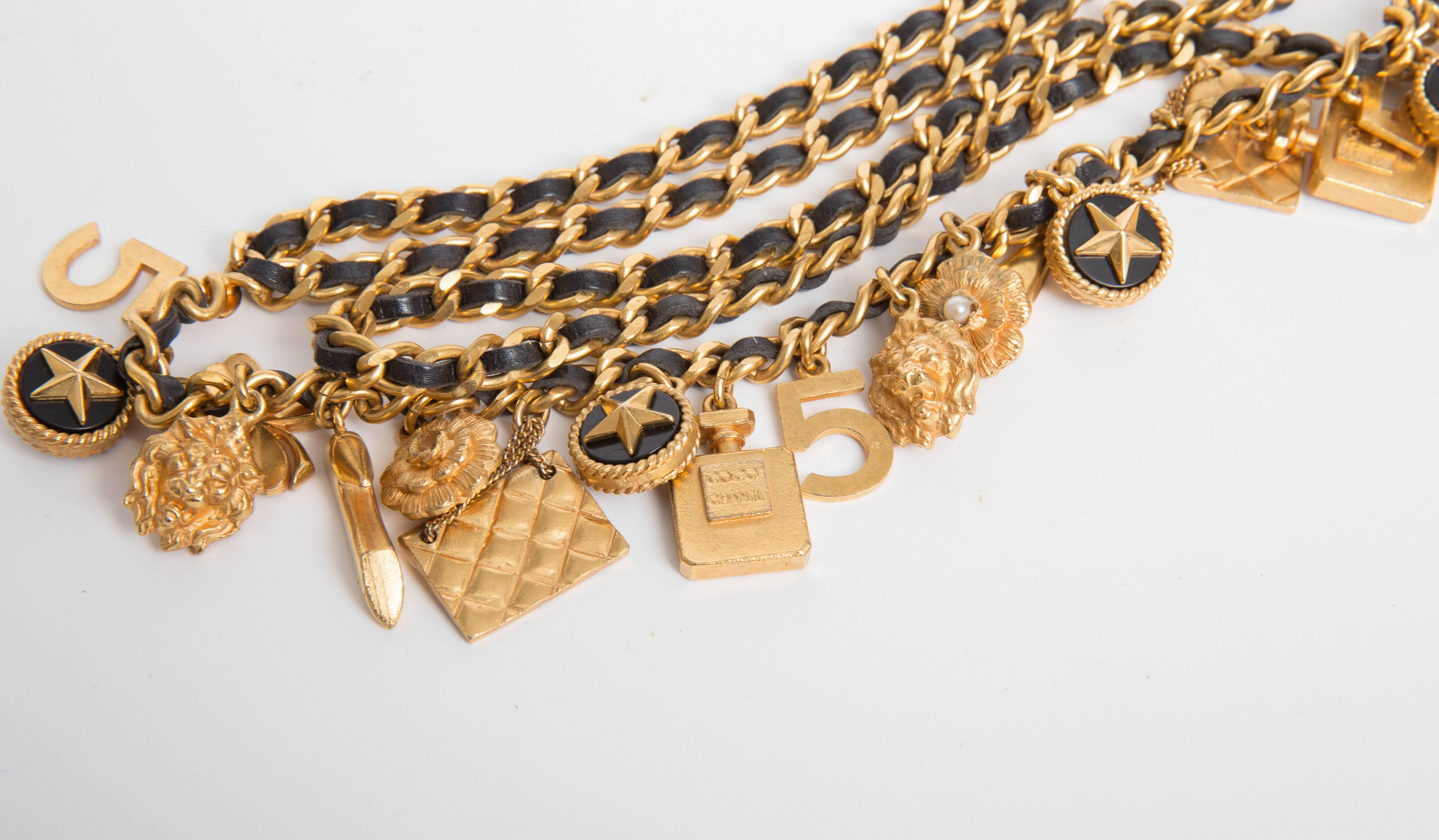 Chanel Vintage Gold Charm Belt / Necklace 4