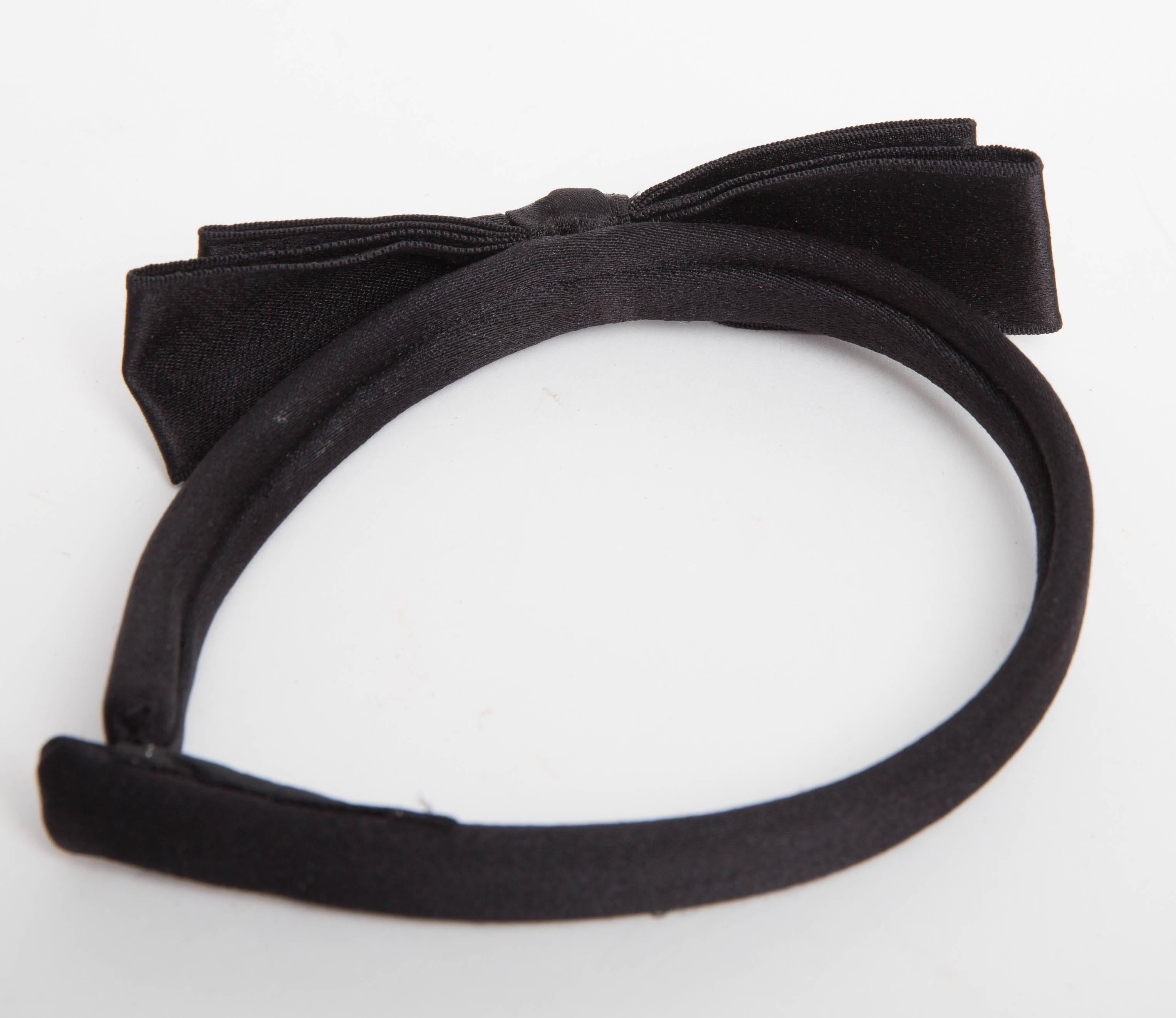Women's Chanel Vintage Oversize Black Bow Headband