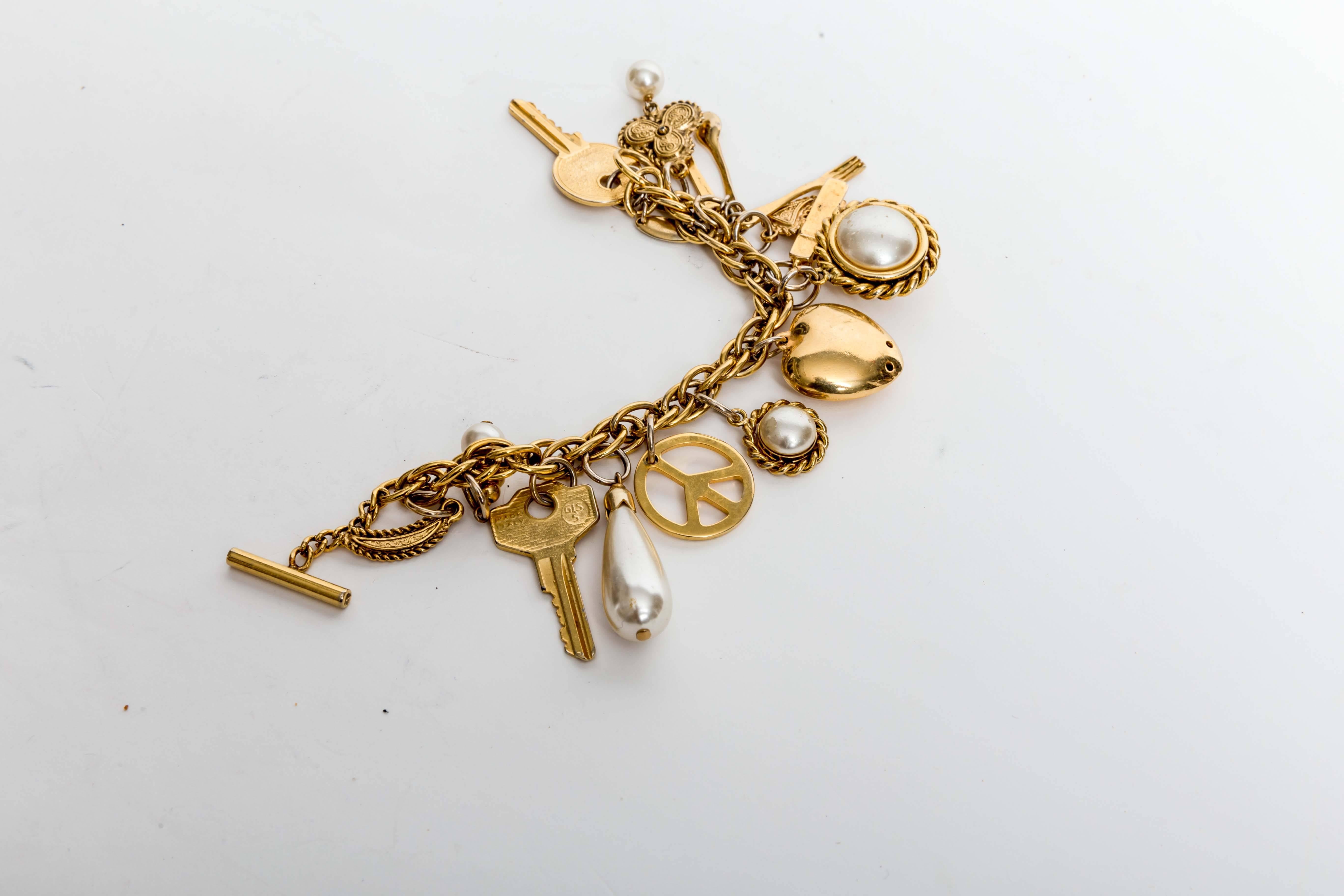 Moschino Charm Bracelet In Good Condition For Sale In Westhampton Beach, NY