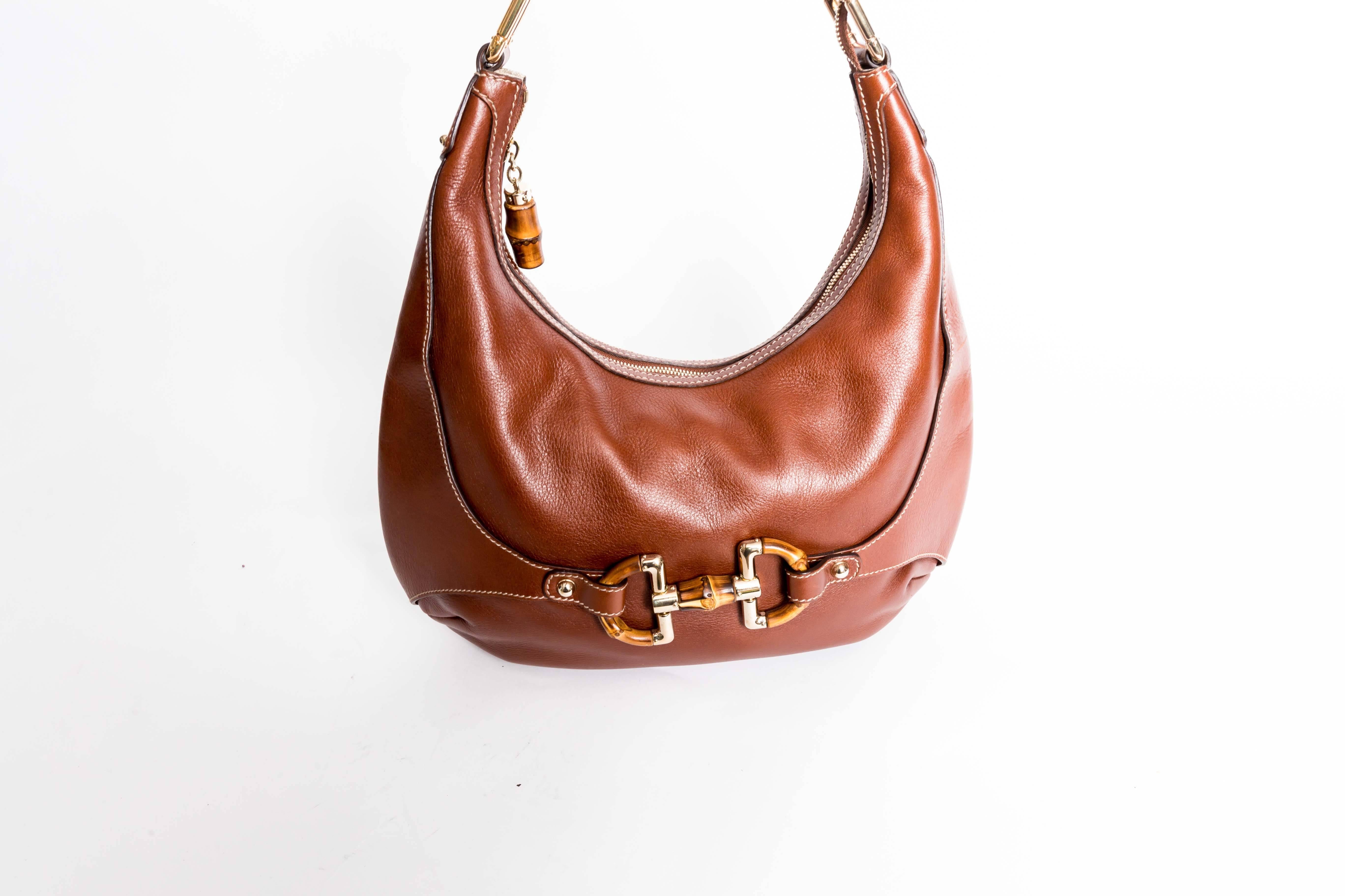 Brown Gucci Horsebit Saddle Bag