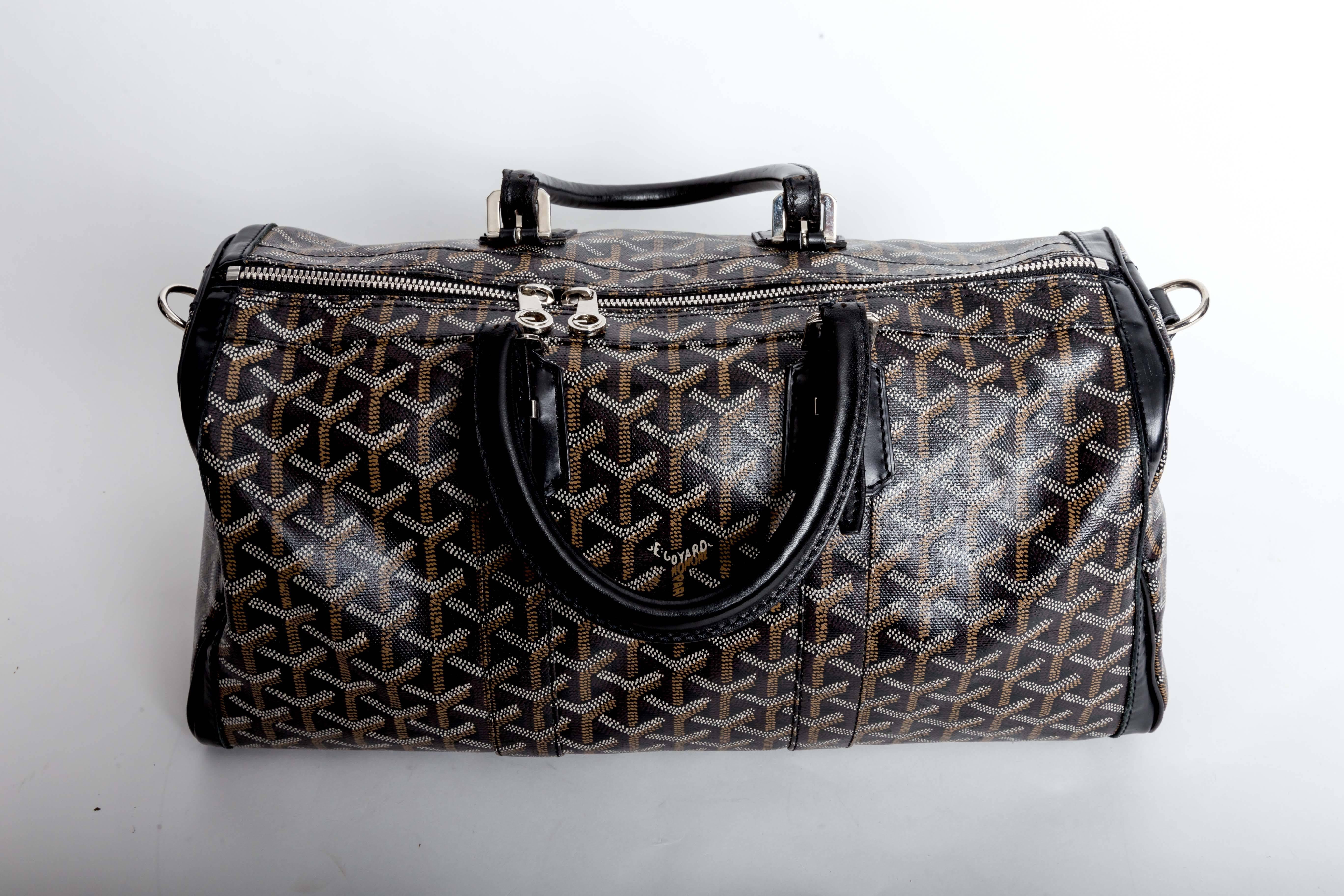 Women's  Goyard Croisiere Medium 35 Boston Bag Canvas/Leather Black