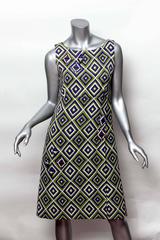 Prada Geometric Print Dress with Resin Embellishment