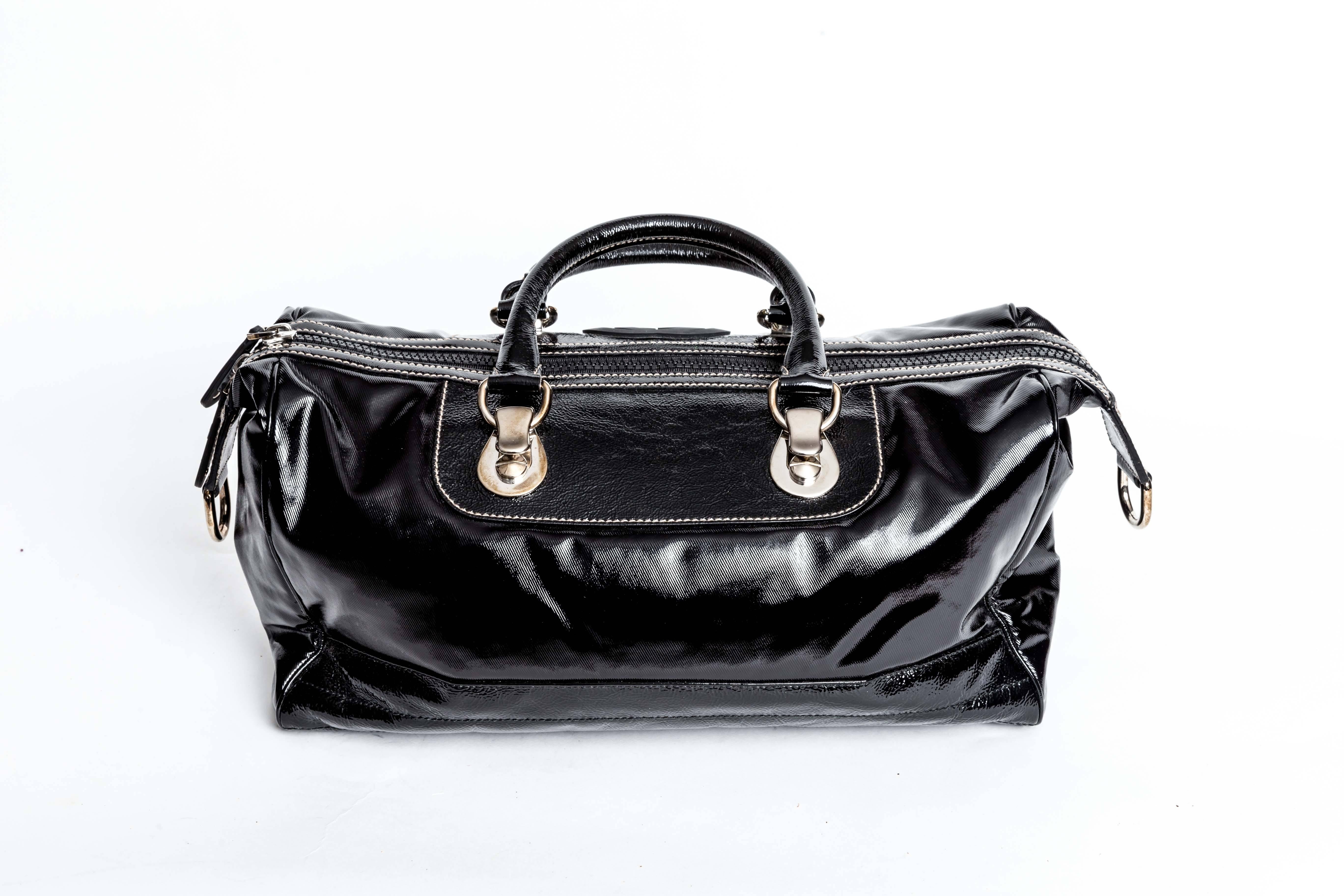 Black Gucci Snow Glam Limited Edition Leather Satchel