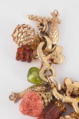 Unsigned Kalinger Paris fanciful 1980s charm bracelet