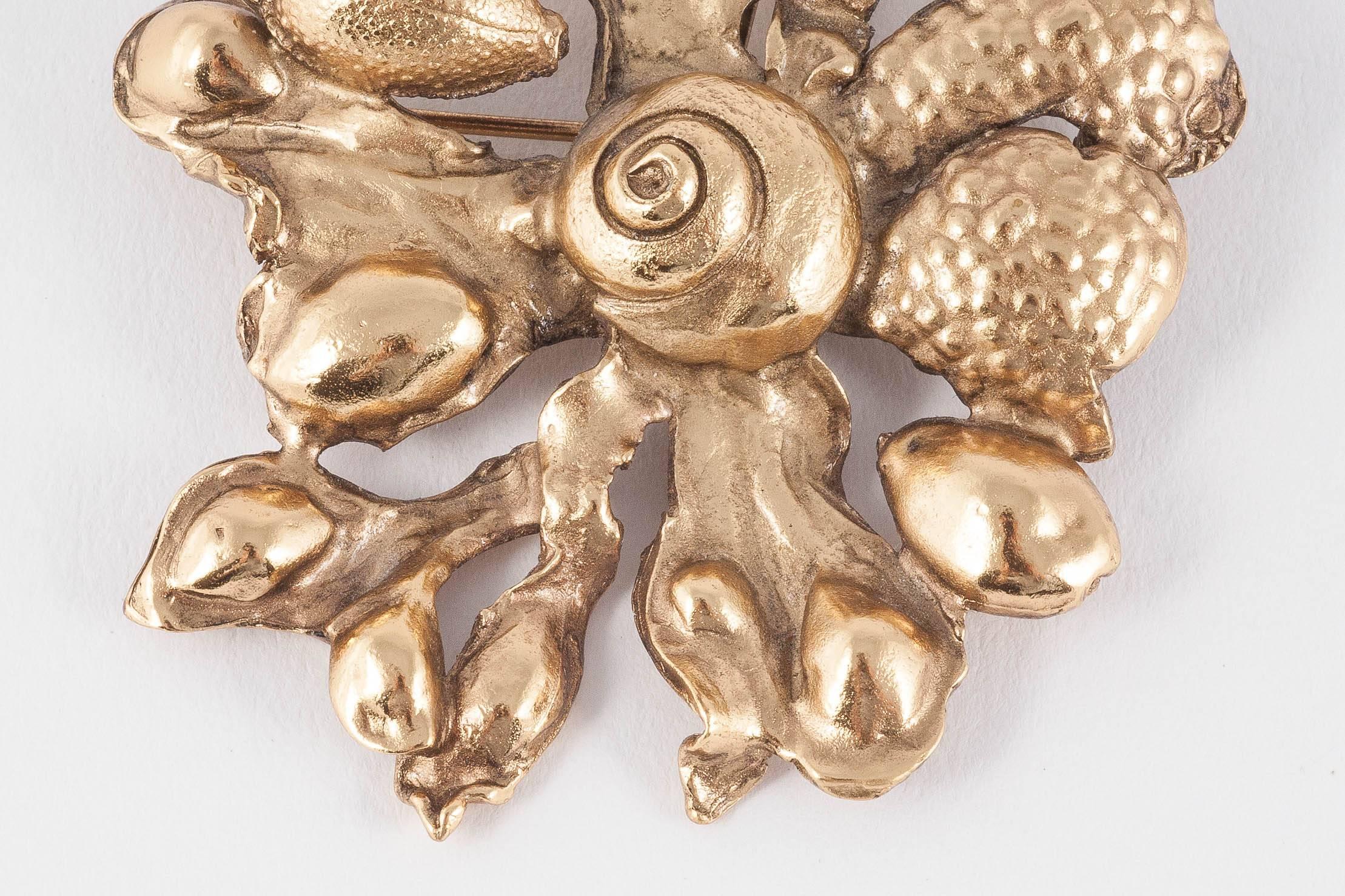 This fanciful brooch by famous Parisian parurier Goossens is a great addition to any jewellery collection and looks stunning hooked over a rope of baroque pearls or glass beads. Super chic as a brooch on knitwear, jackets too. Own a mini sculpture