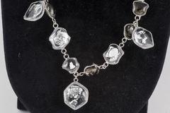 WW silver leaf and poured glass long sautoir