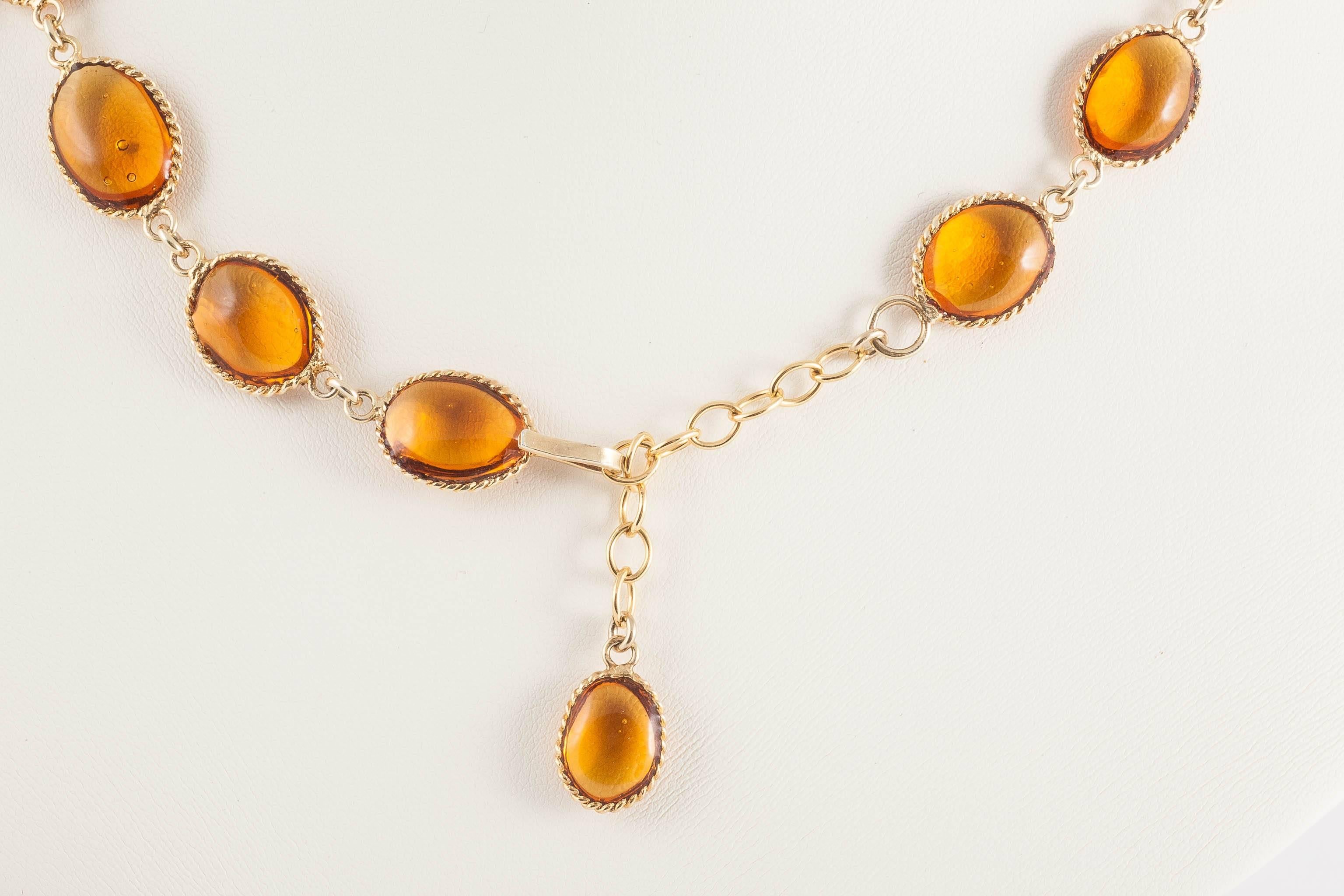 A very impressive poured glass and gilt 'festoon' pendant necklace, WW Collection For Sale 1