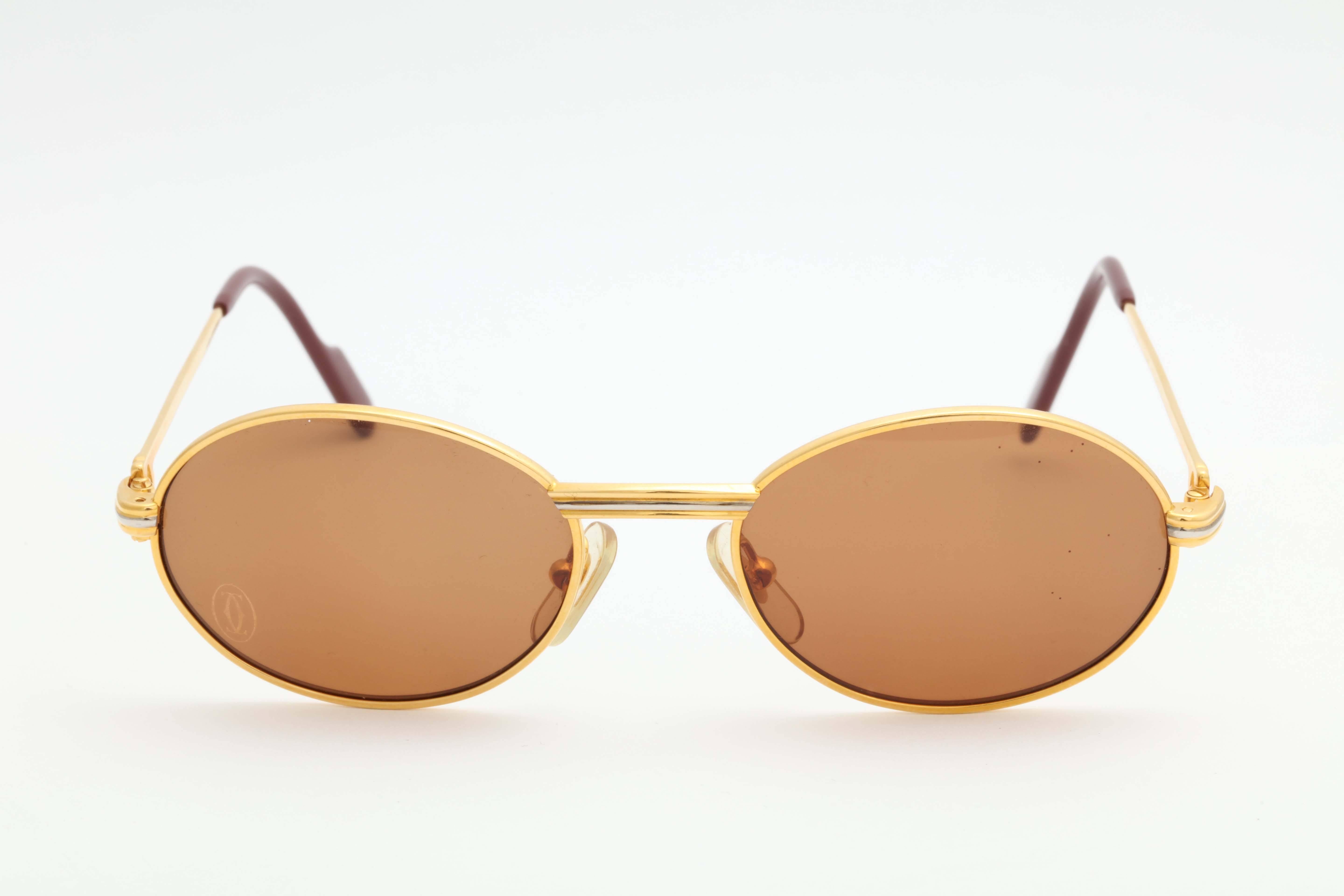 Brown Vintage Cartier Saint Honore Sunglasses