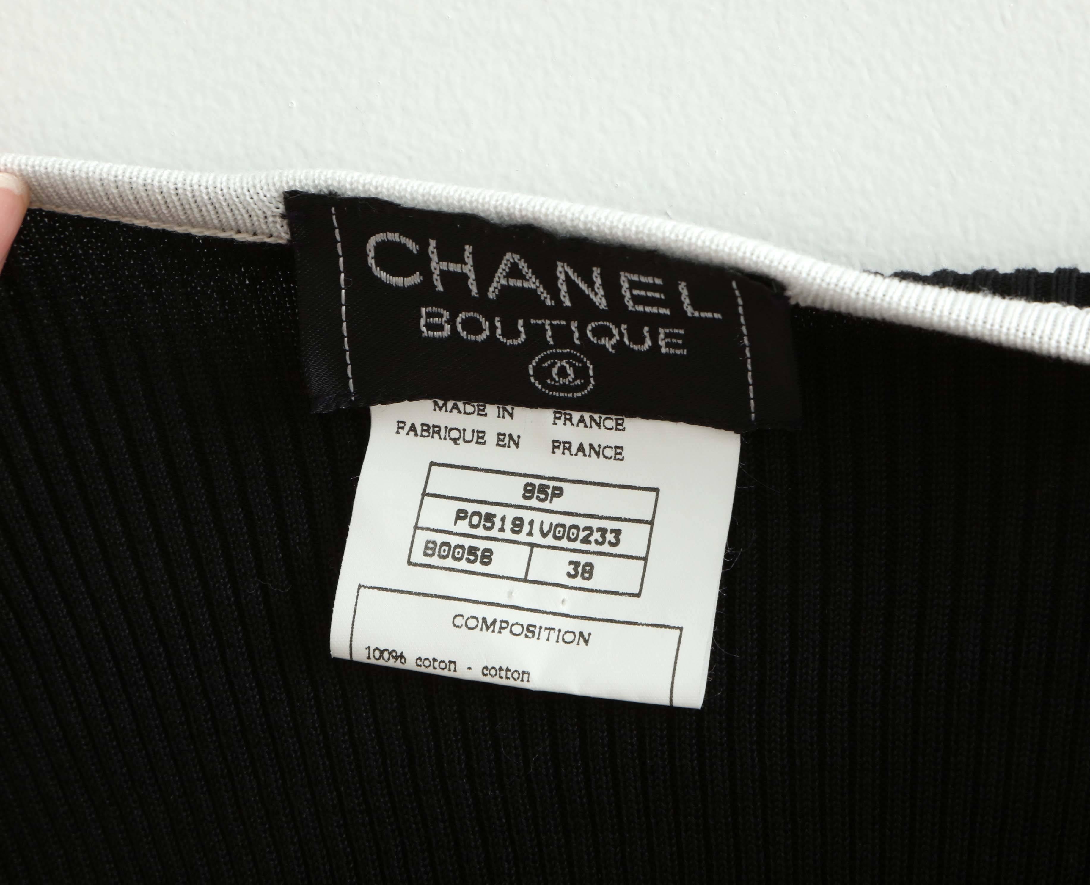 Vintage Chanel 1995 Black Cropped Twin Knit Sweater 2