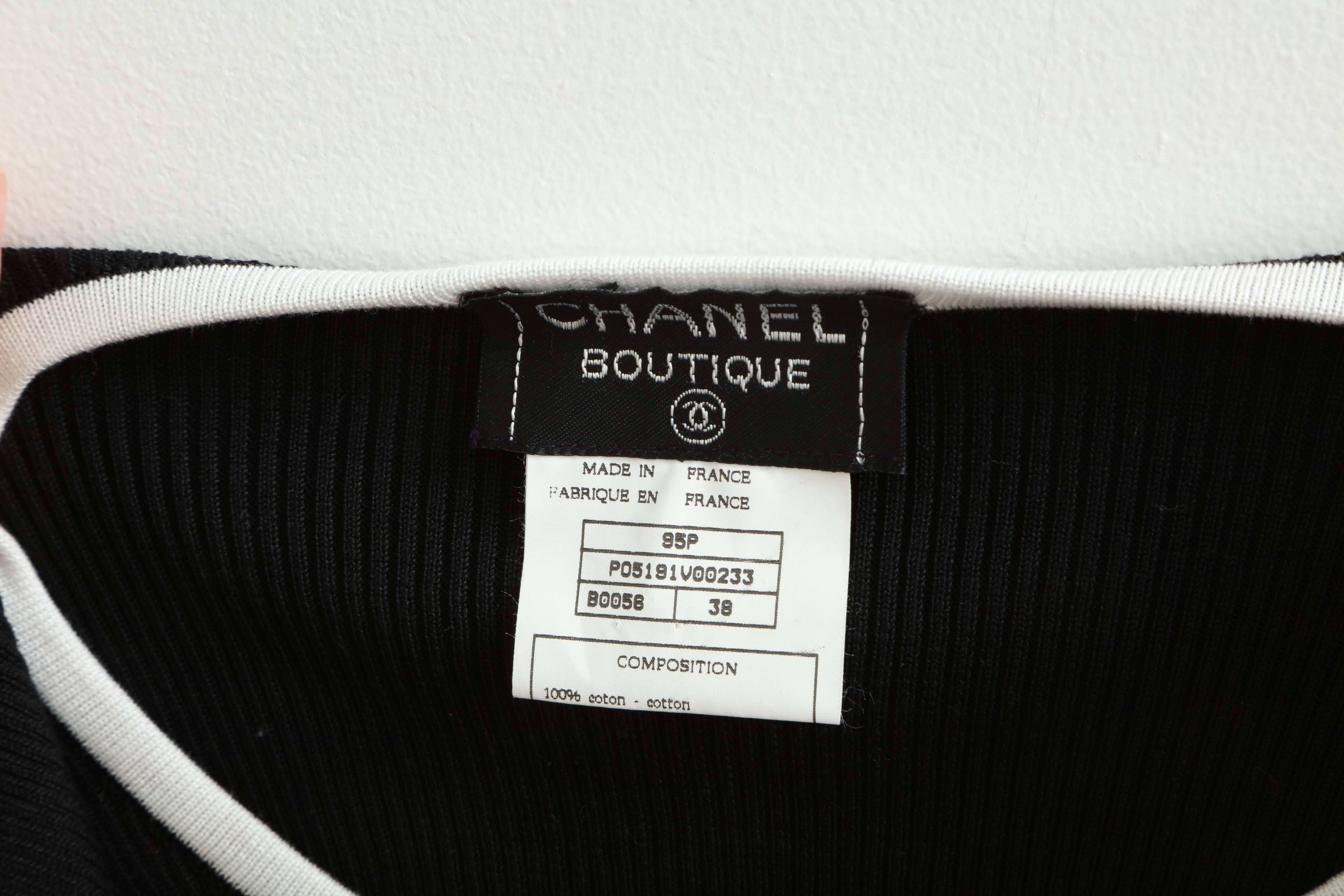 Vintage Chanel 1995 Schwarzer Cropped Twin-Strick-Pullover 6