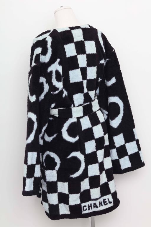 Very Rare Chanel Terry Bath Robe with Iconic CC at 1stDibs chanel silk robe, chanel bathrobe