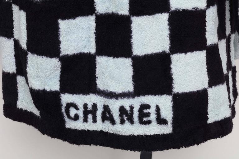 Very Rare Chanel Terry Bath Robe with Iconic CC at 1stDibs chanel silk robe, chanel bathrobe