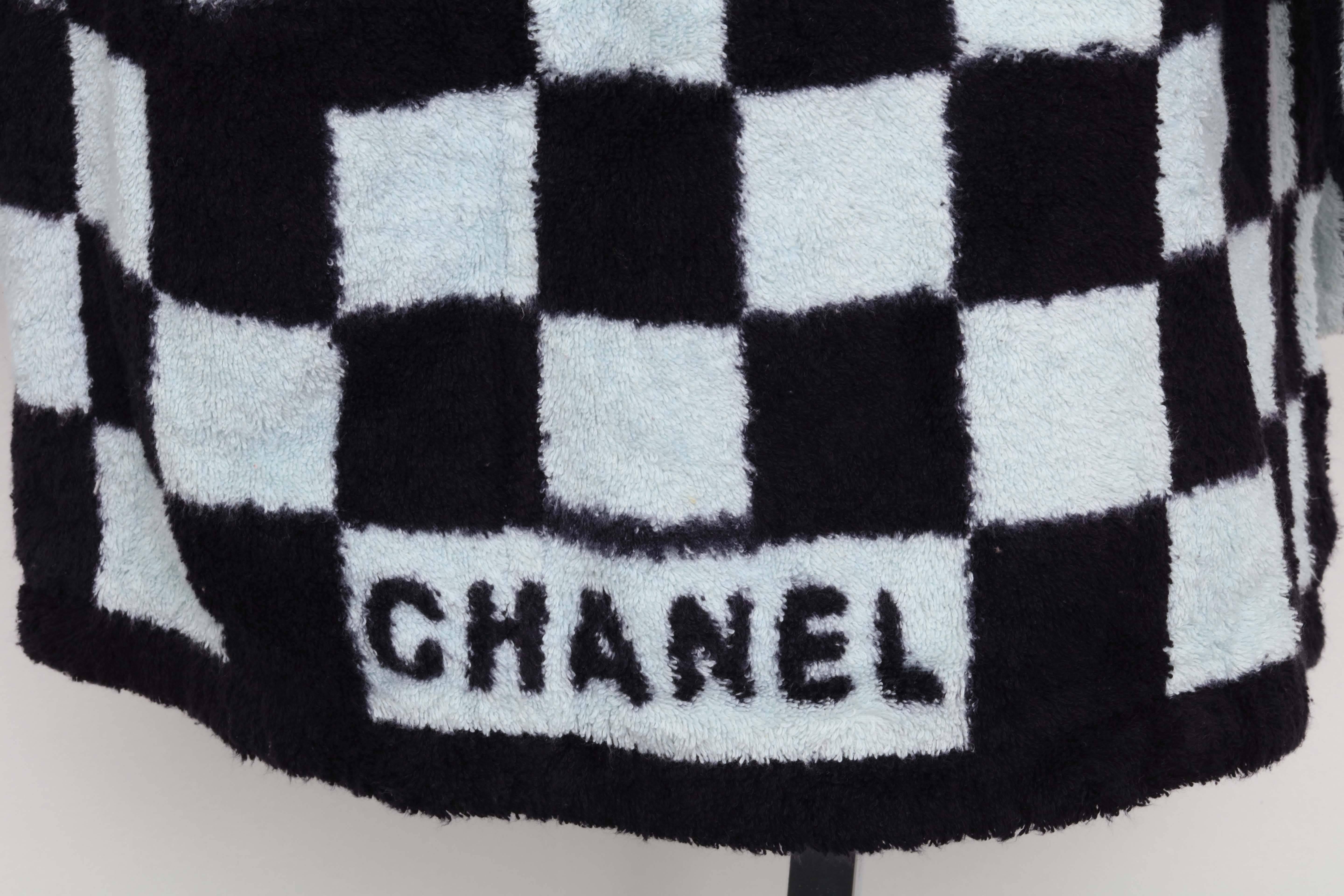 Women's or Men's Very Rare Chanel Terry Bath Robe with Iconic CC