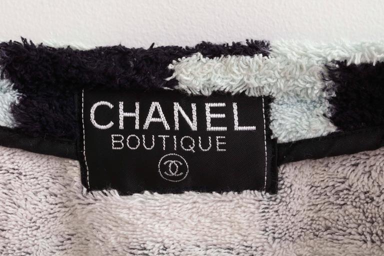 Very Rare Chanel Terry Bath Robe with Iconic CC at 1stDibs chanel silk robe, chanel bathrobe