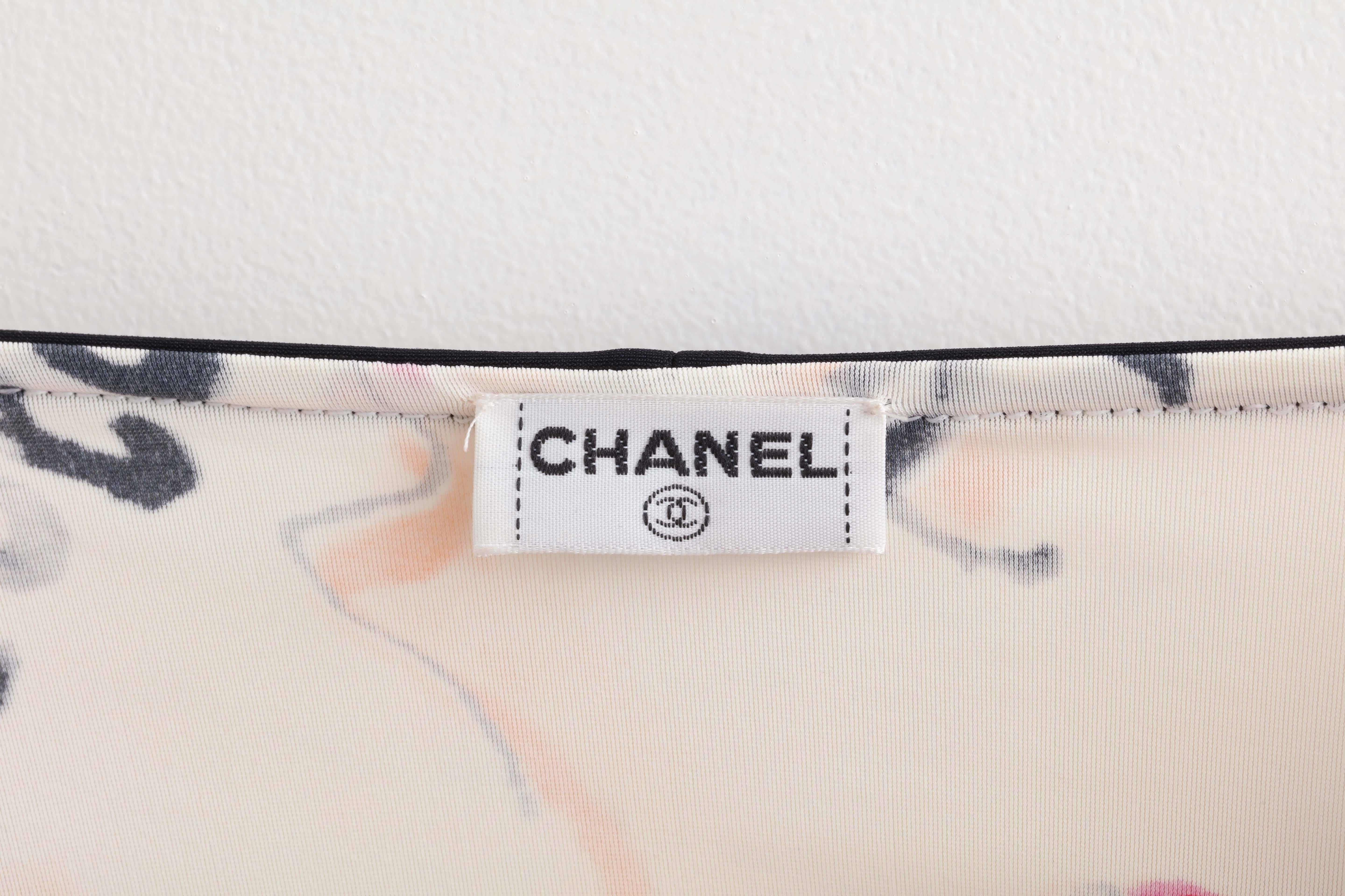 Women's  Vintage Chanel Pop Lip Print Dress / Swim Coverup with Logos