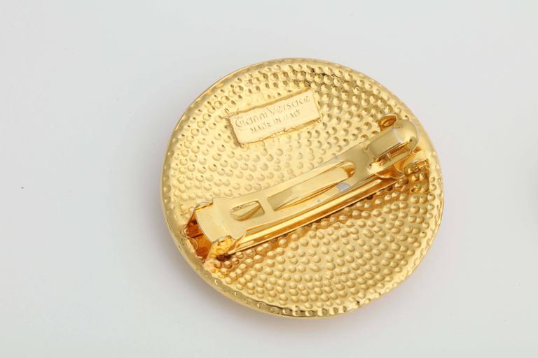 Gianni Versace Medusa Hair Pin with Blue Rhinestones For Sale at