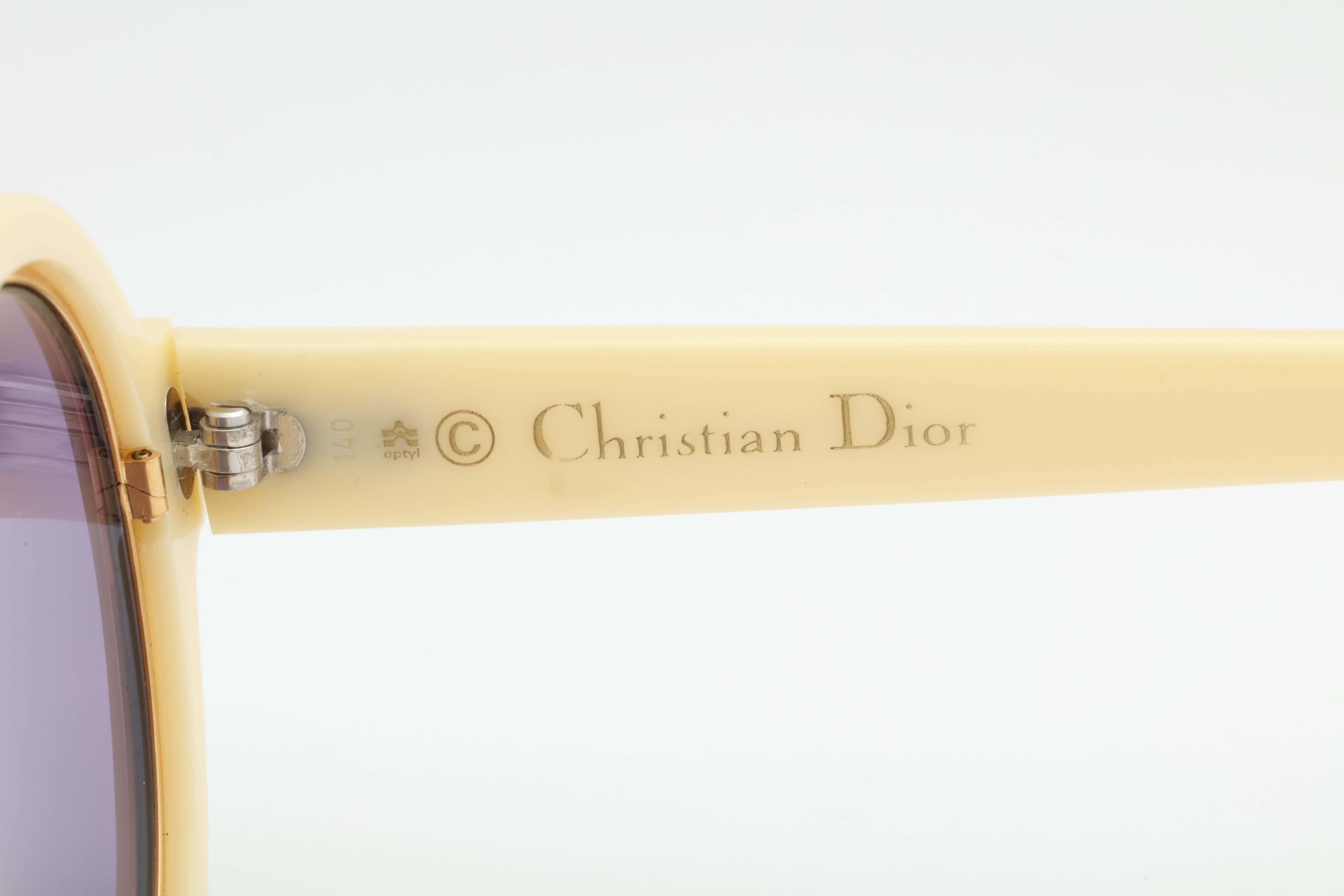 Beige Vintage Christian Dior Sunglasses 2446A
