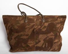 Bottega Veneta Camouflage Suede Duffle Bag