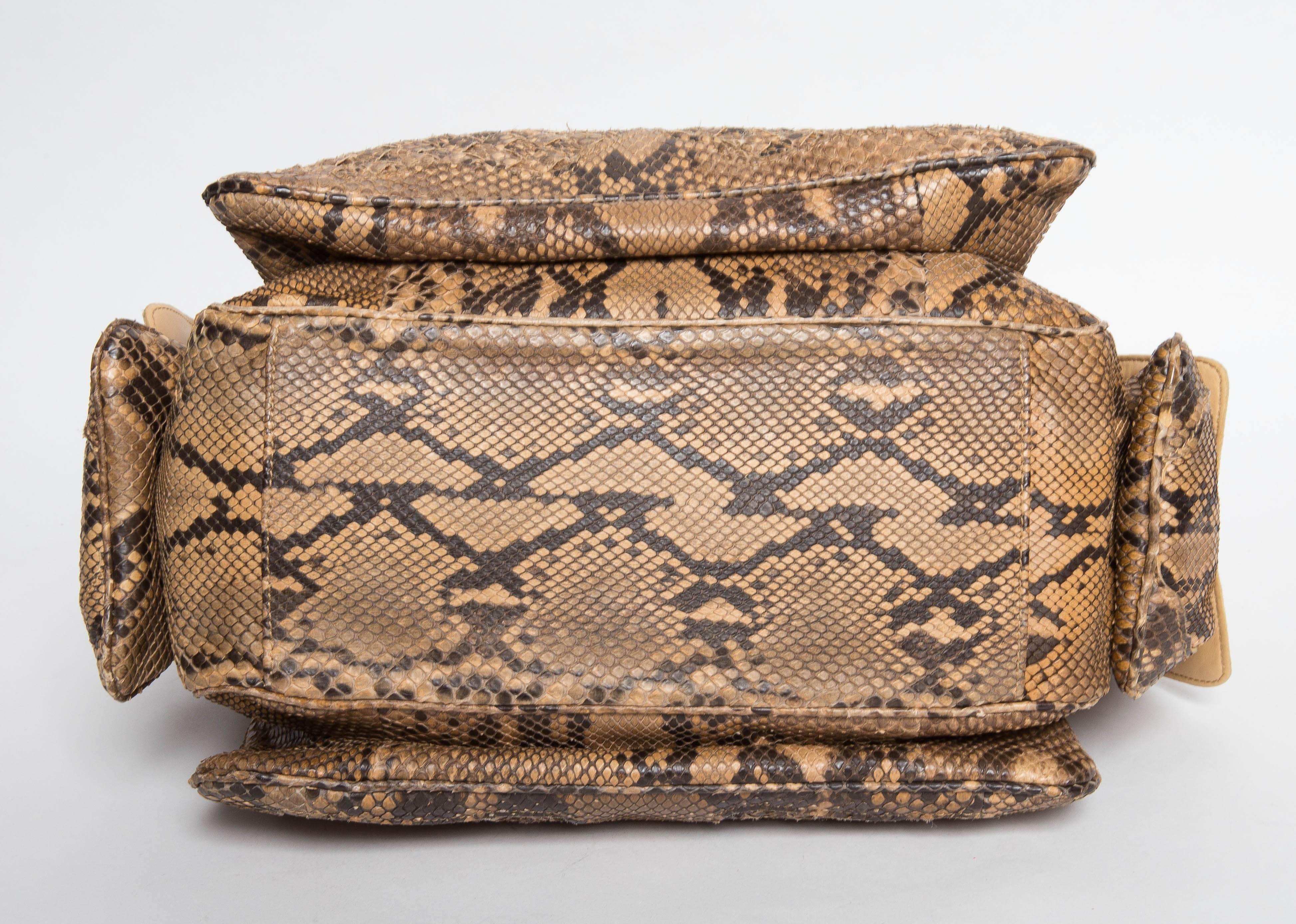 Bottega Veneta Limited Edition Python Shoulder Bag with Tortoise Shell Chain 1